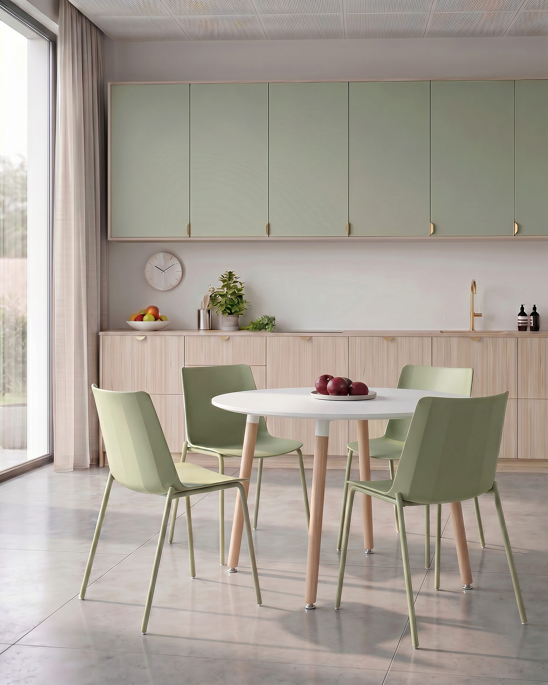 Chaise Orlando en polypropylène vert craie
