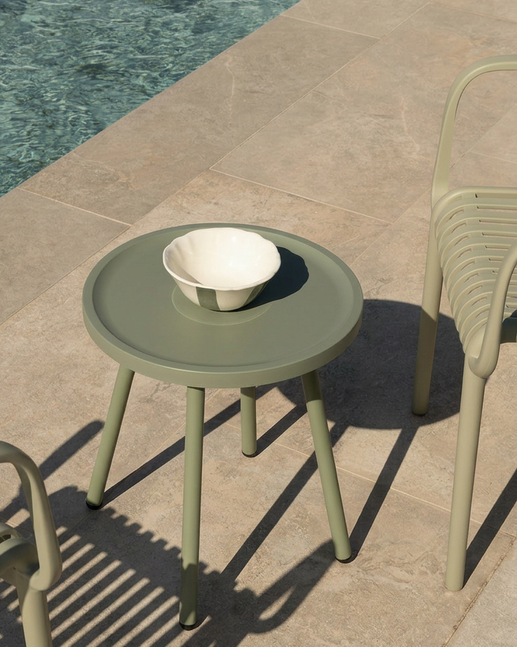 Table d'appoint Saba vert craie Ø 40 cm