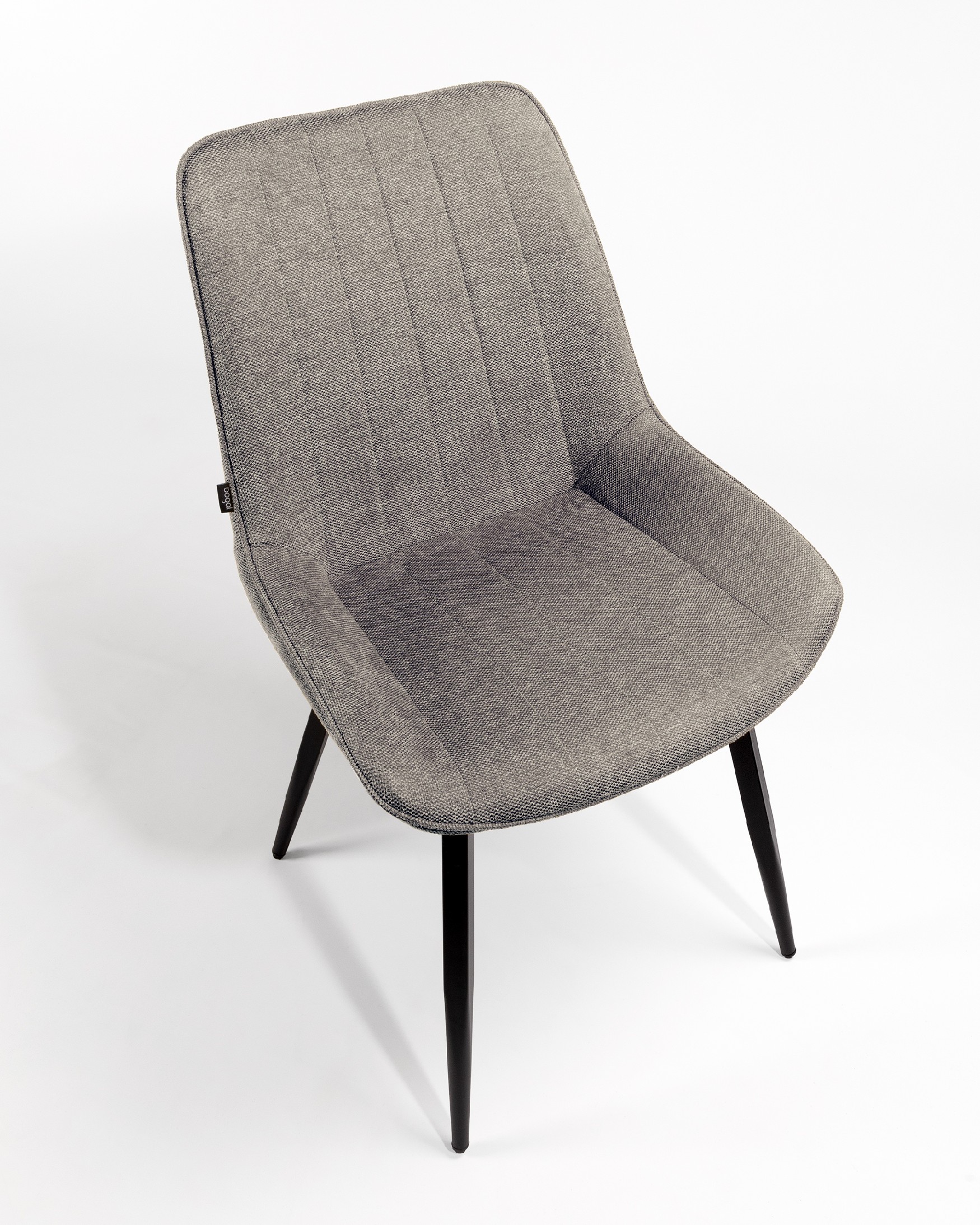 Ankara chair with gray upholstery and black legs
