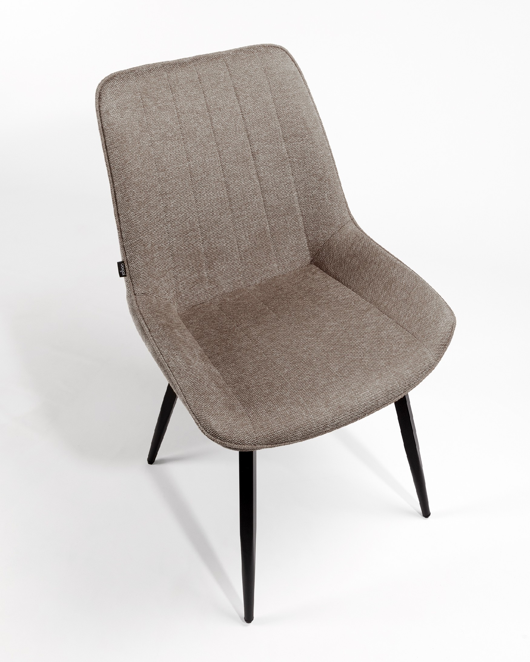 Ankara chair with brown upholstery and black legs