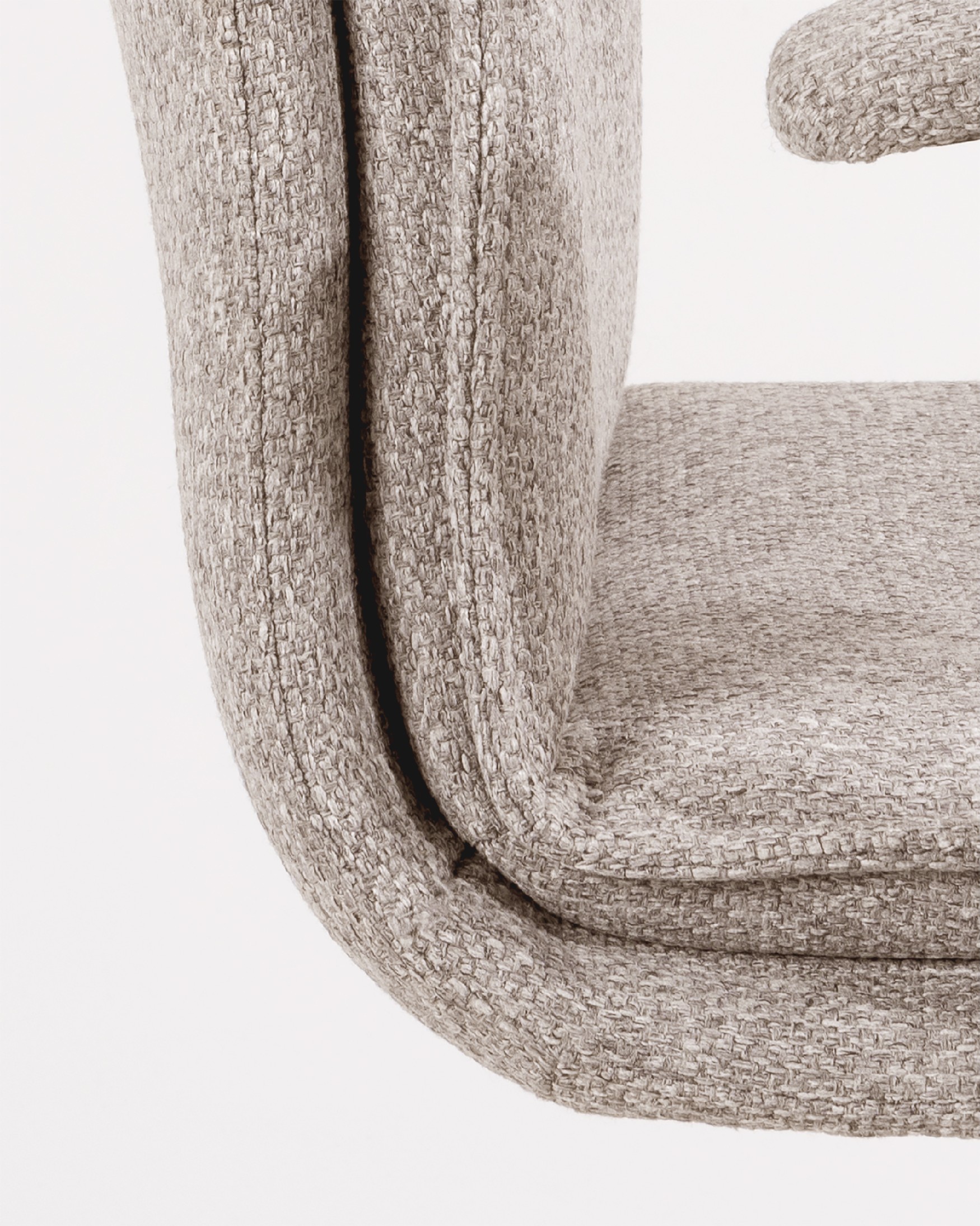 Bonn swivel chair with wheels, brown upholstery, and black metal legs