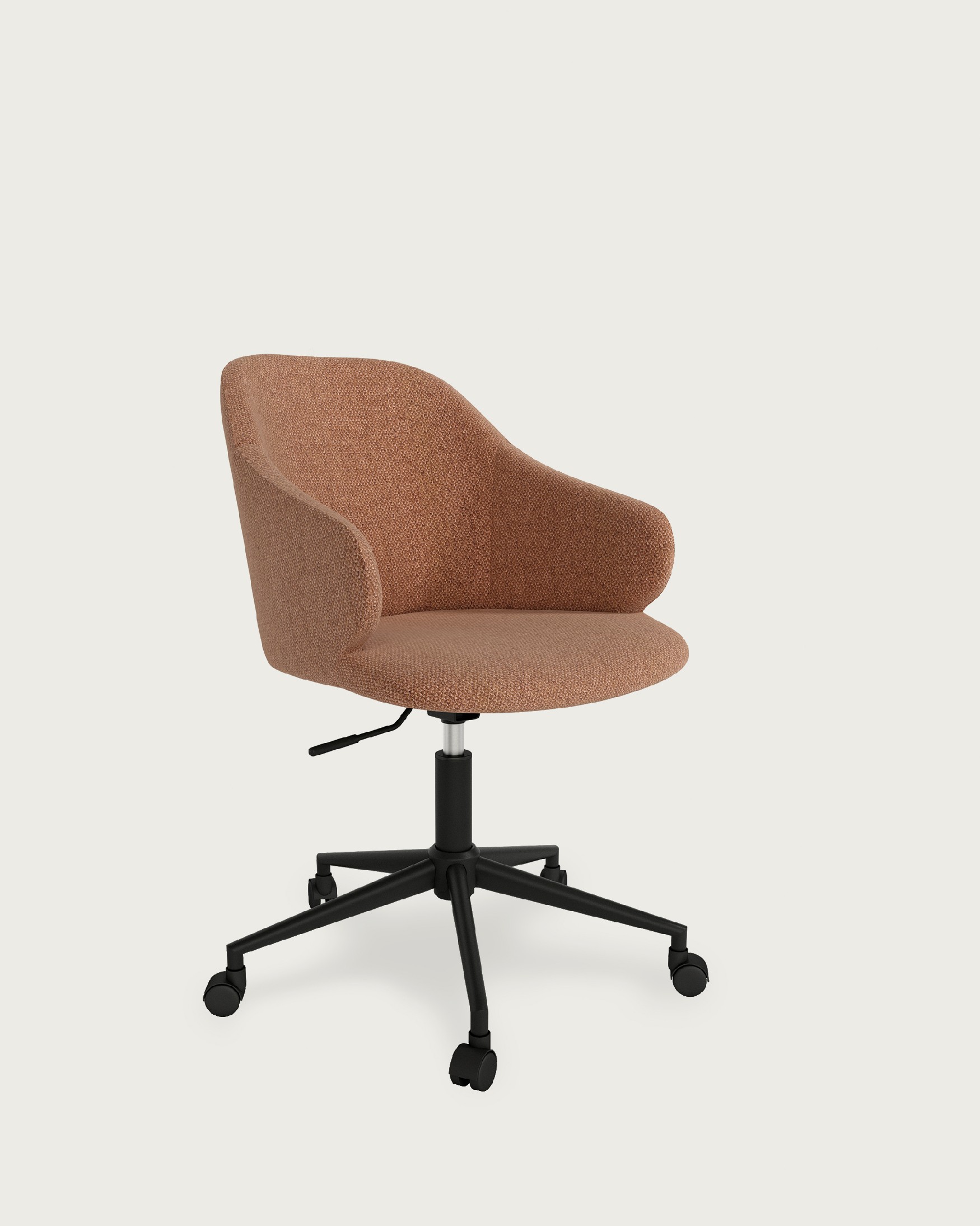 Glasgow chair with salmon upholstery and black metal legs