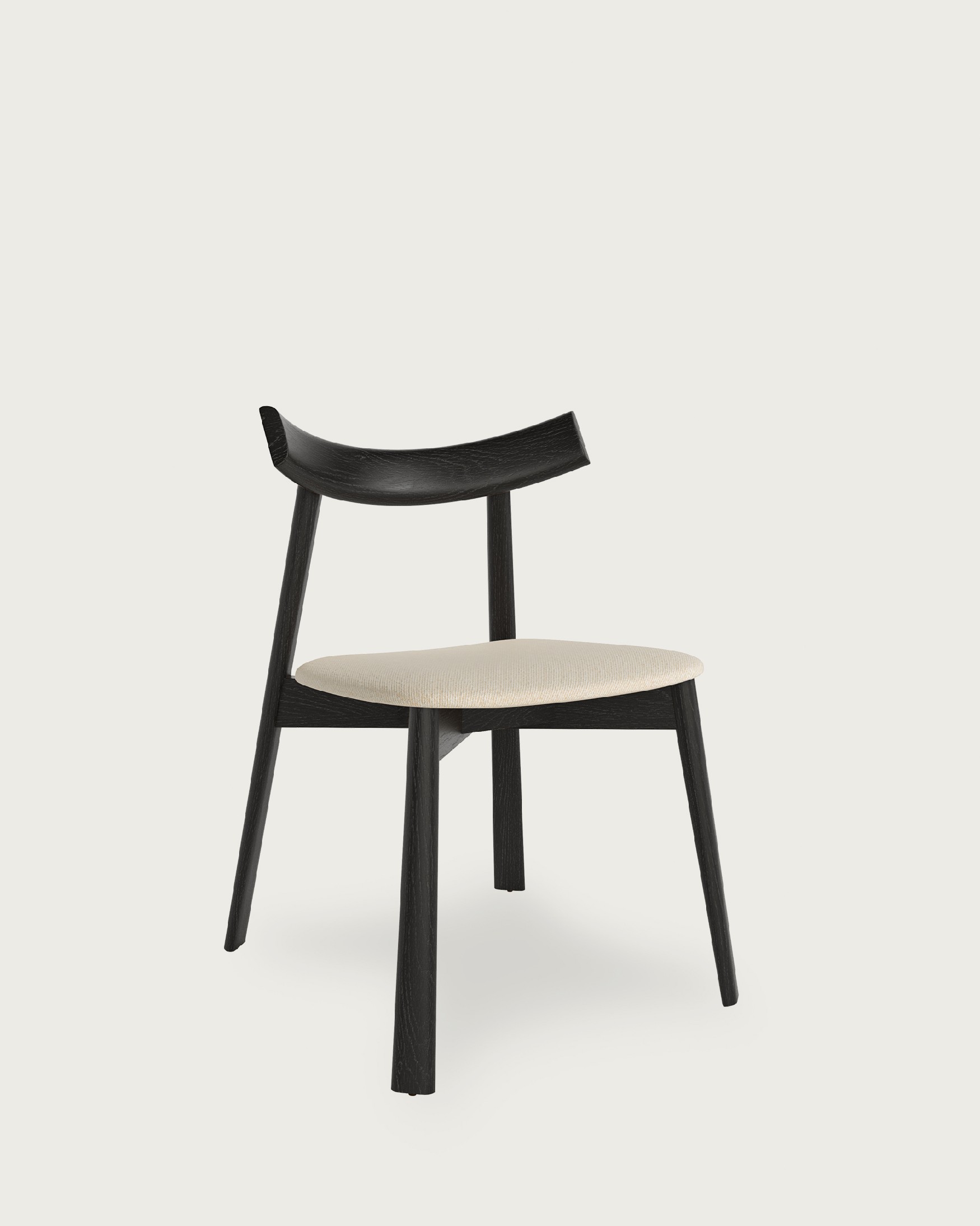 Ovis chair with mother-of-pearl upholstery and black oak frame