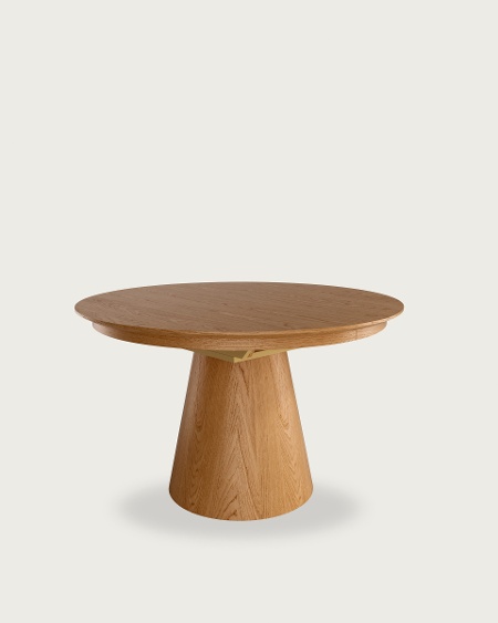 Mesa Namib redonda extensible de roble natural Ø 120(160) x 120 cm