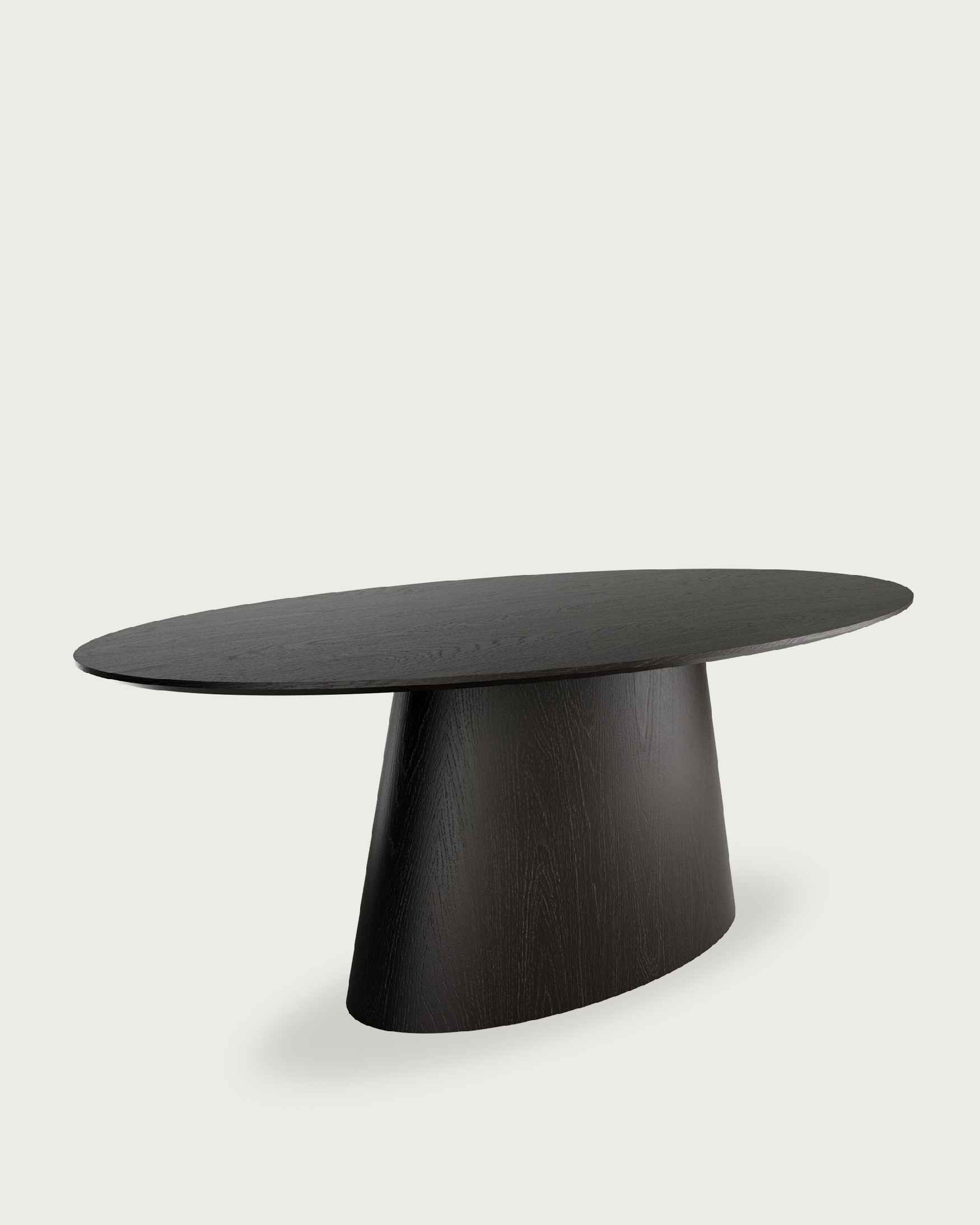 Table ovale en chêne noir 220 x 100 cm