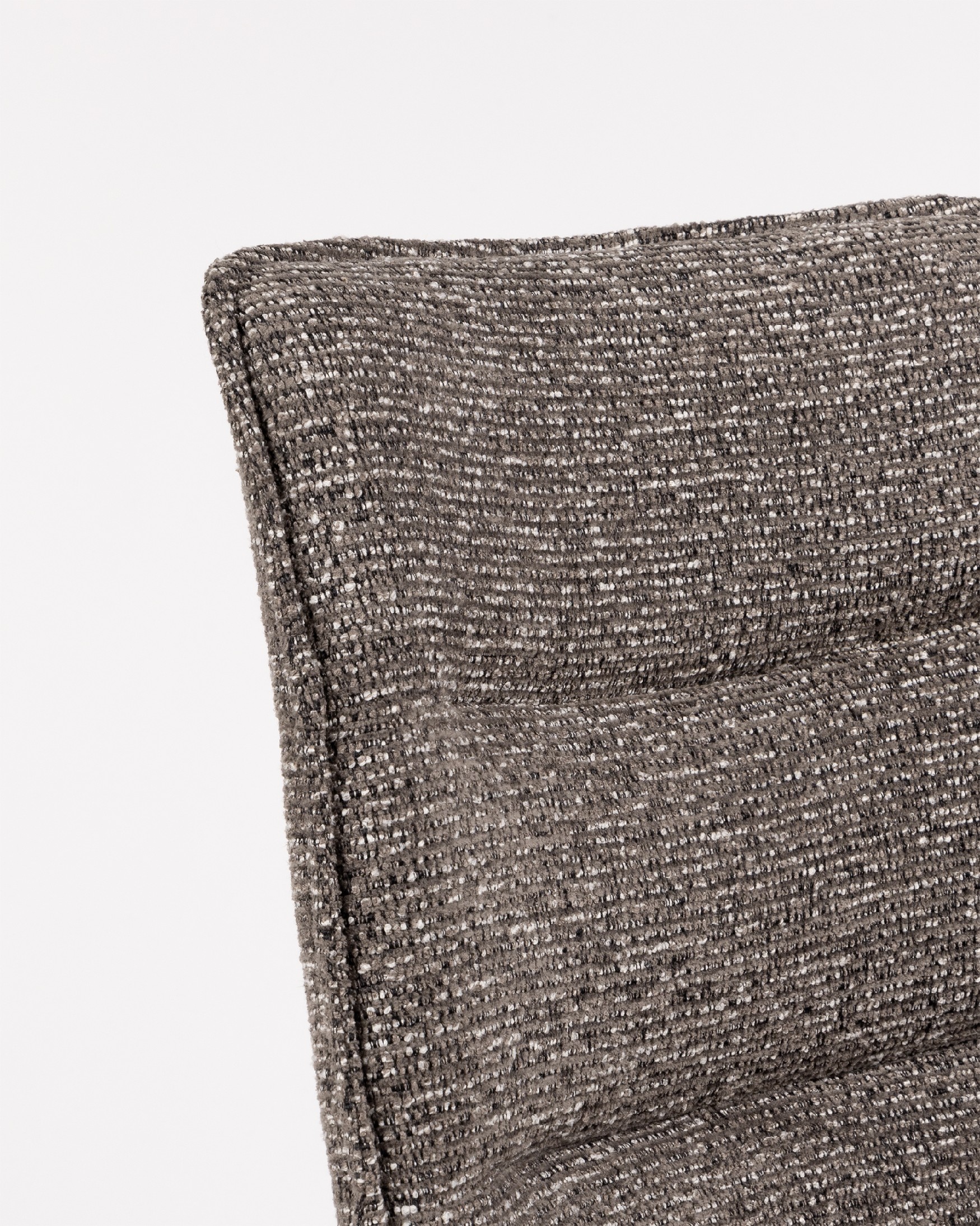 Chaise Cascais avec revêtement anthracite et pieds métalliques ivoire
