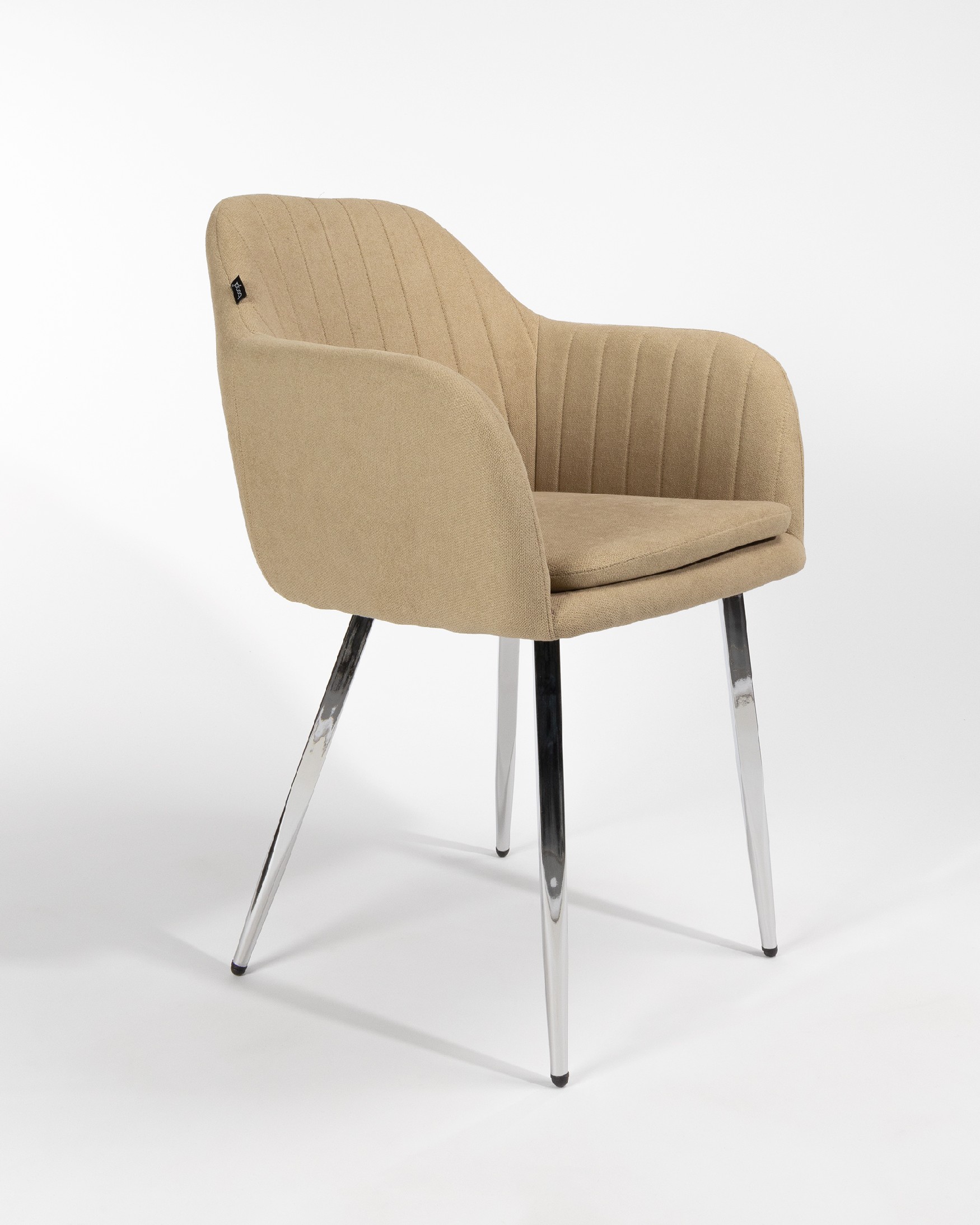 Detroit chair with cream upholstery and chrome legs