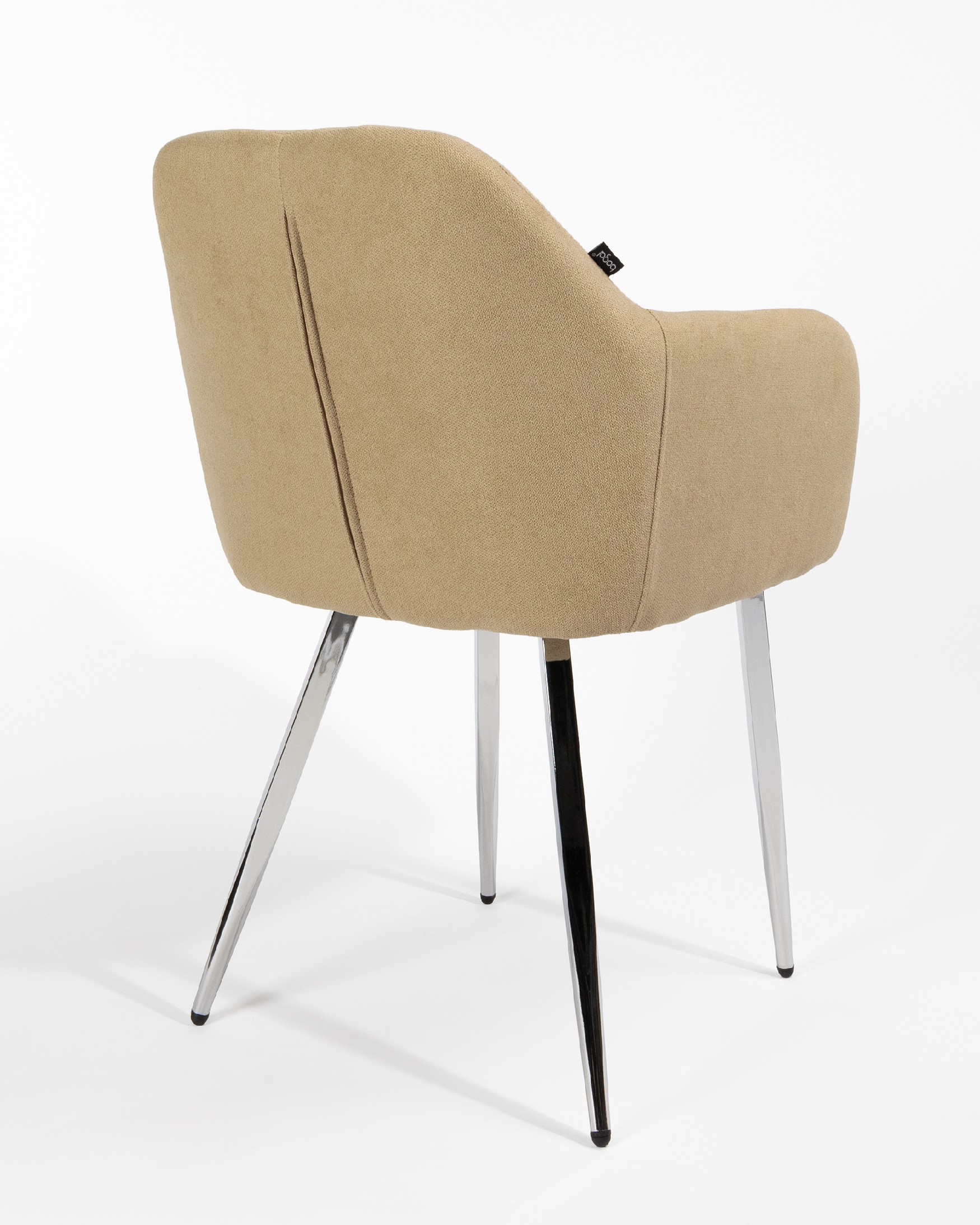 Detroit chair with cream upholstery and chrome legs