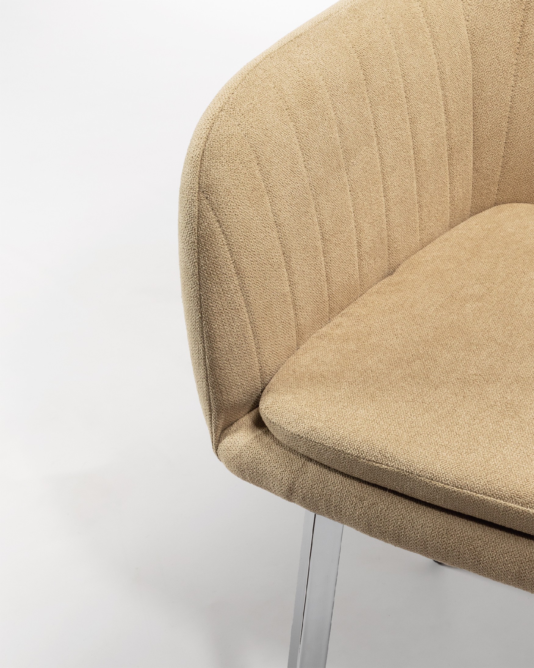 Detroit chair with cream upholstery and chrome legs