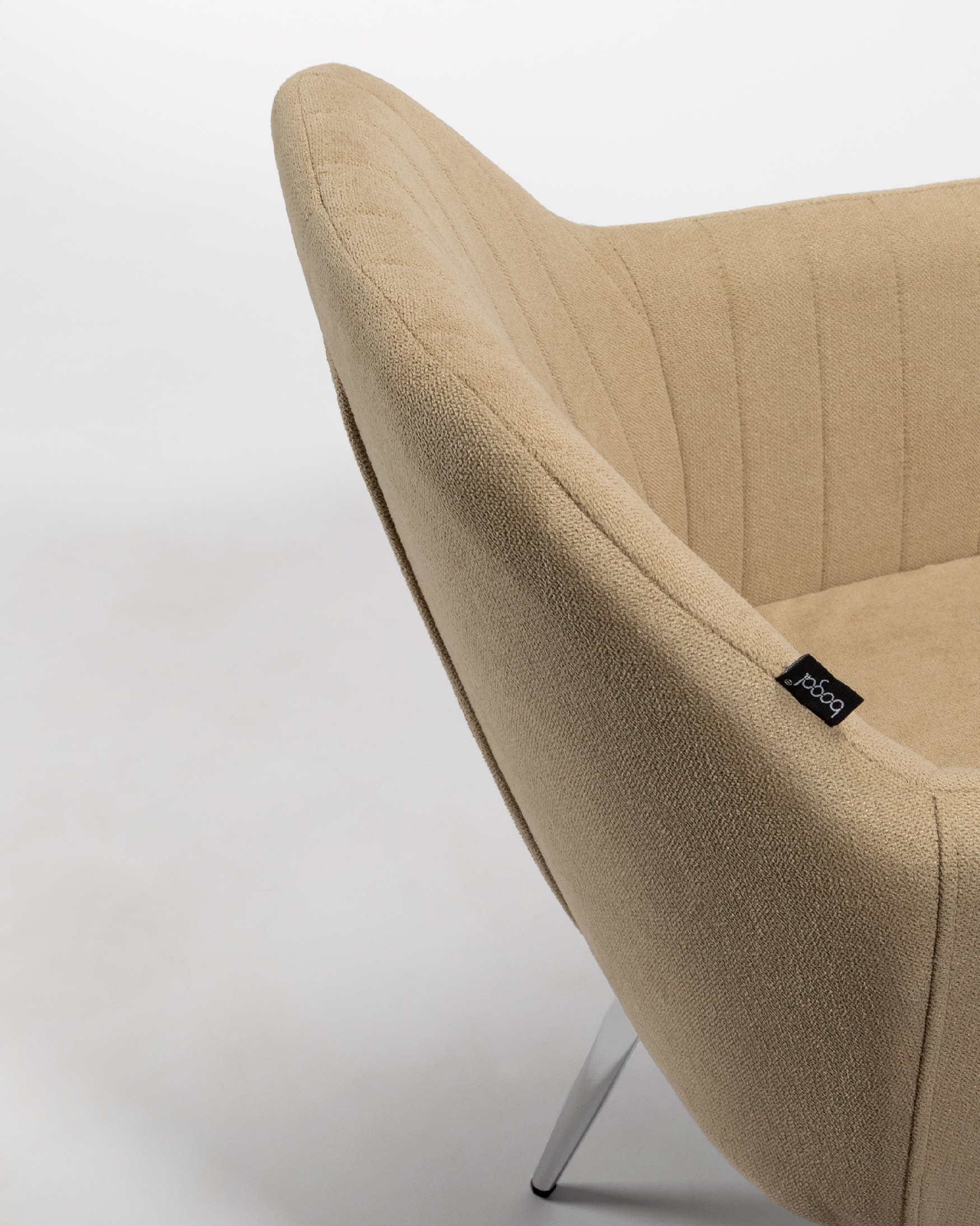 Detroit chair with cream upholstery and chrome legs
