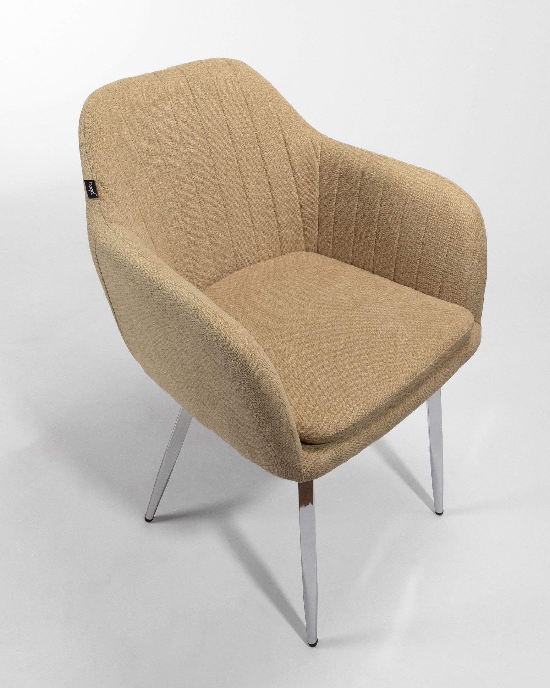 Detroit chair with cream upholstery and chrome legs