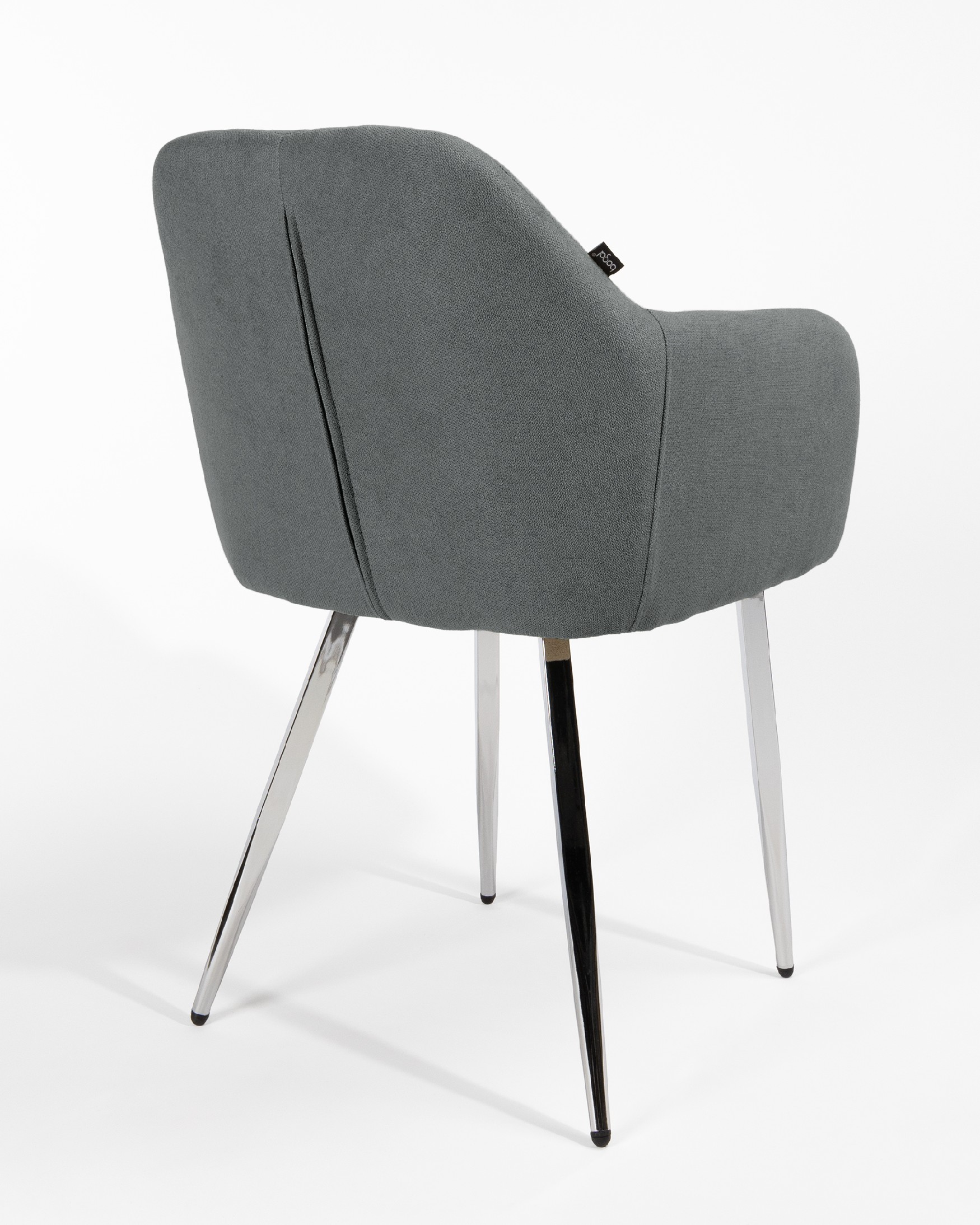 Chaise Detroit avec revêtement marengo et pieds chromés