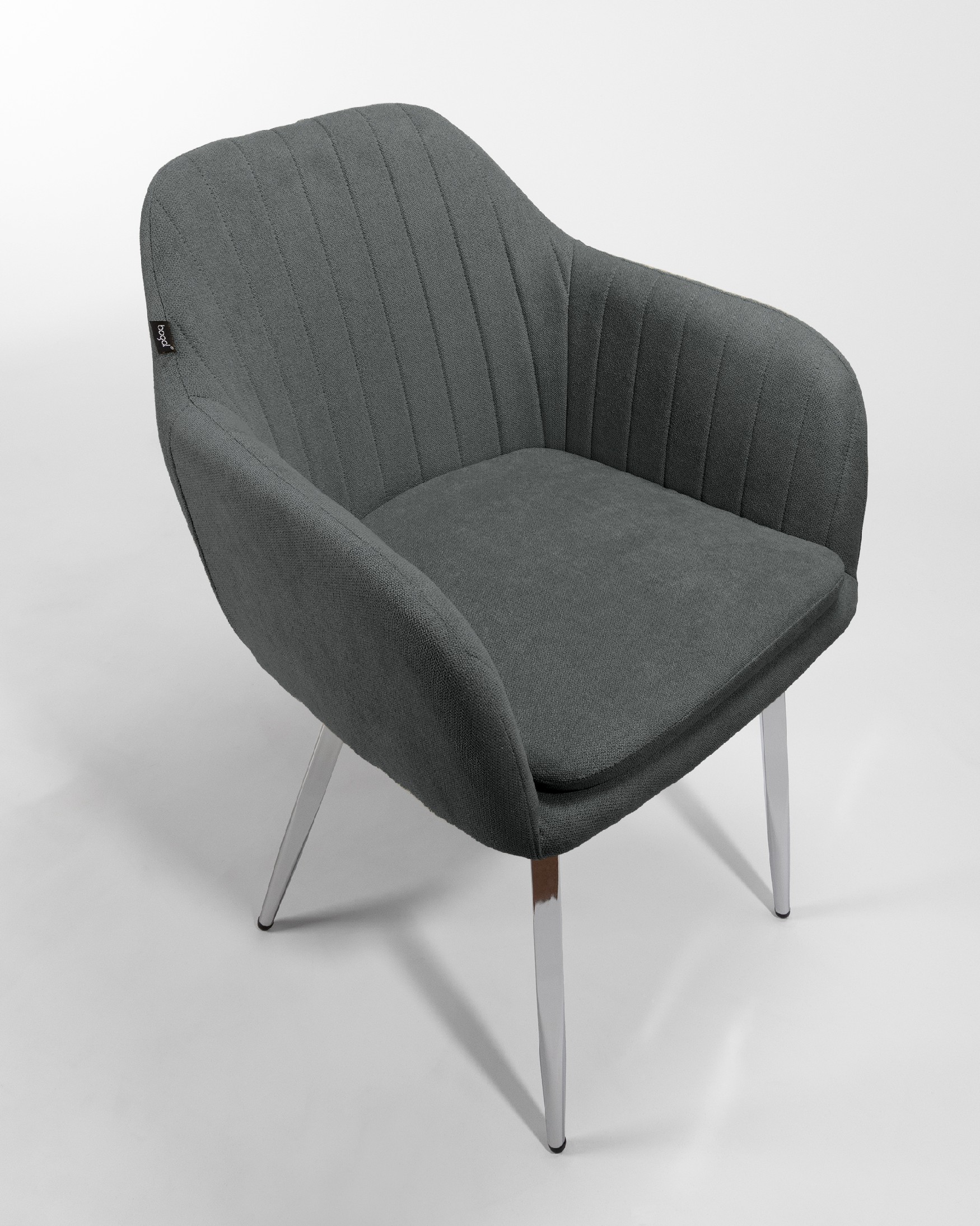 Chaise Detroit avec revêtement marengo et pieds chromés