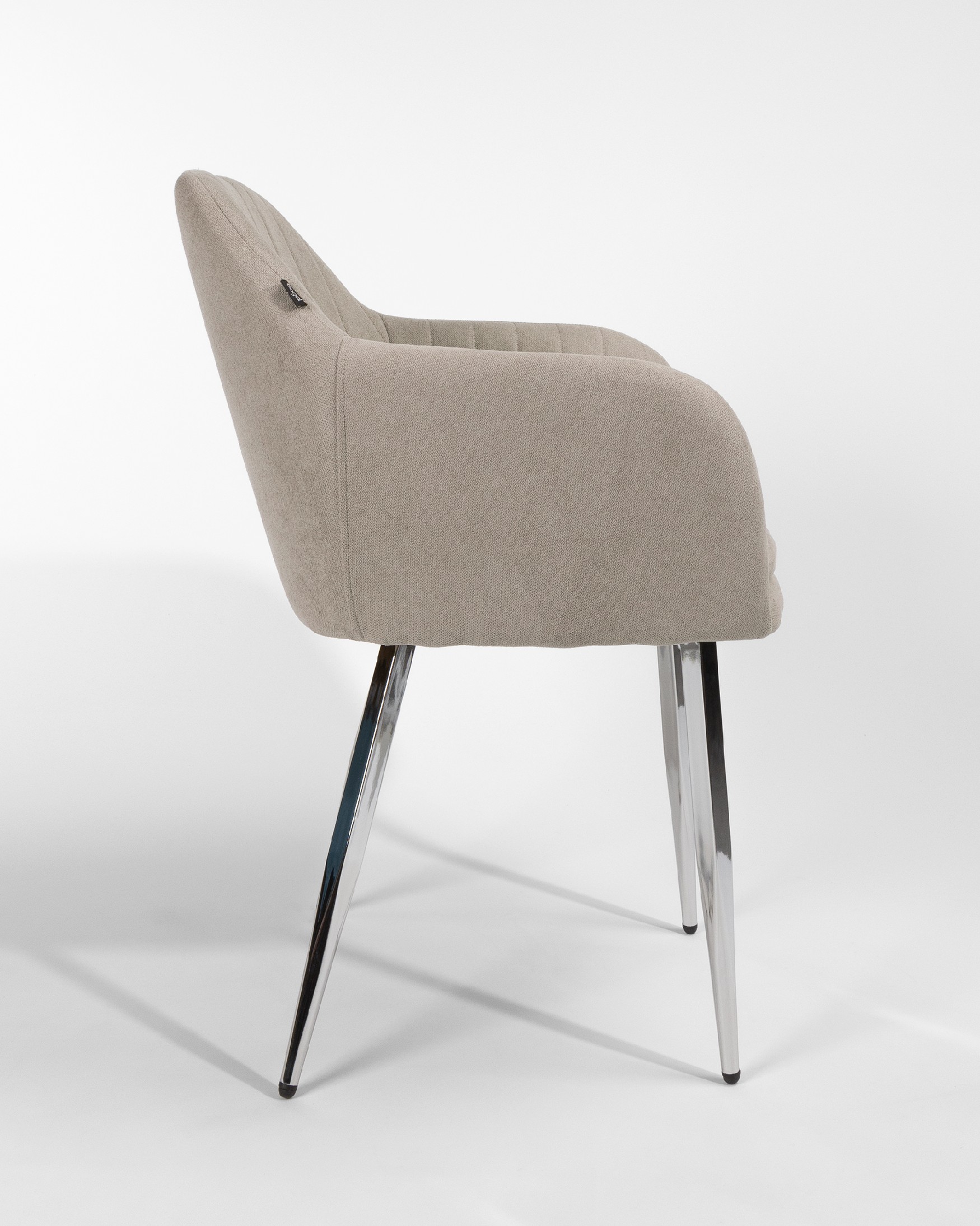 Detroit chair with pearl upholstery and chrome legs