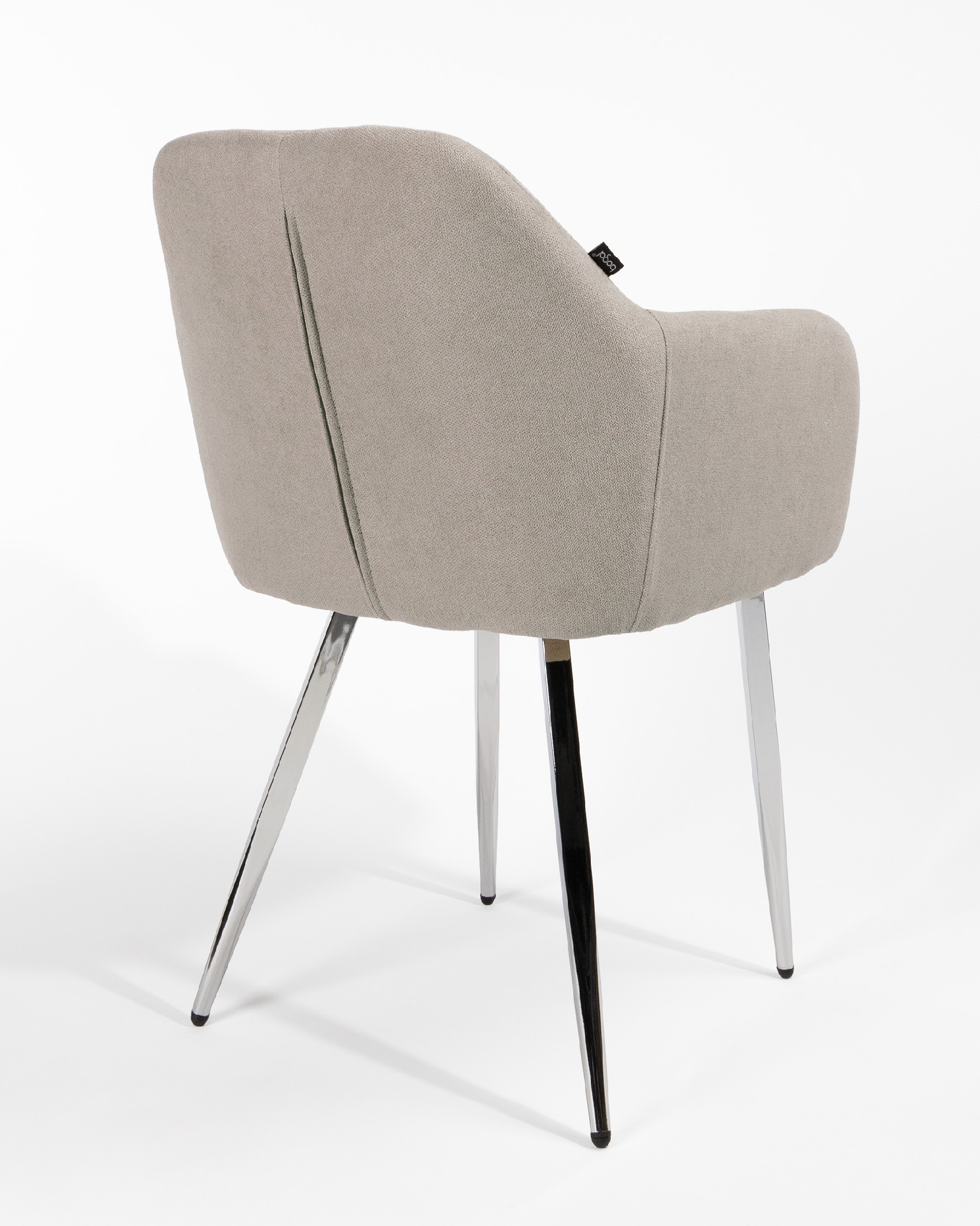 Detroit chair with pearl upholstery and chrome legs