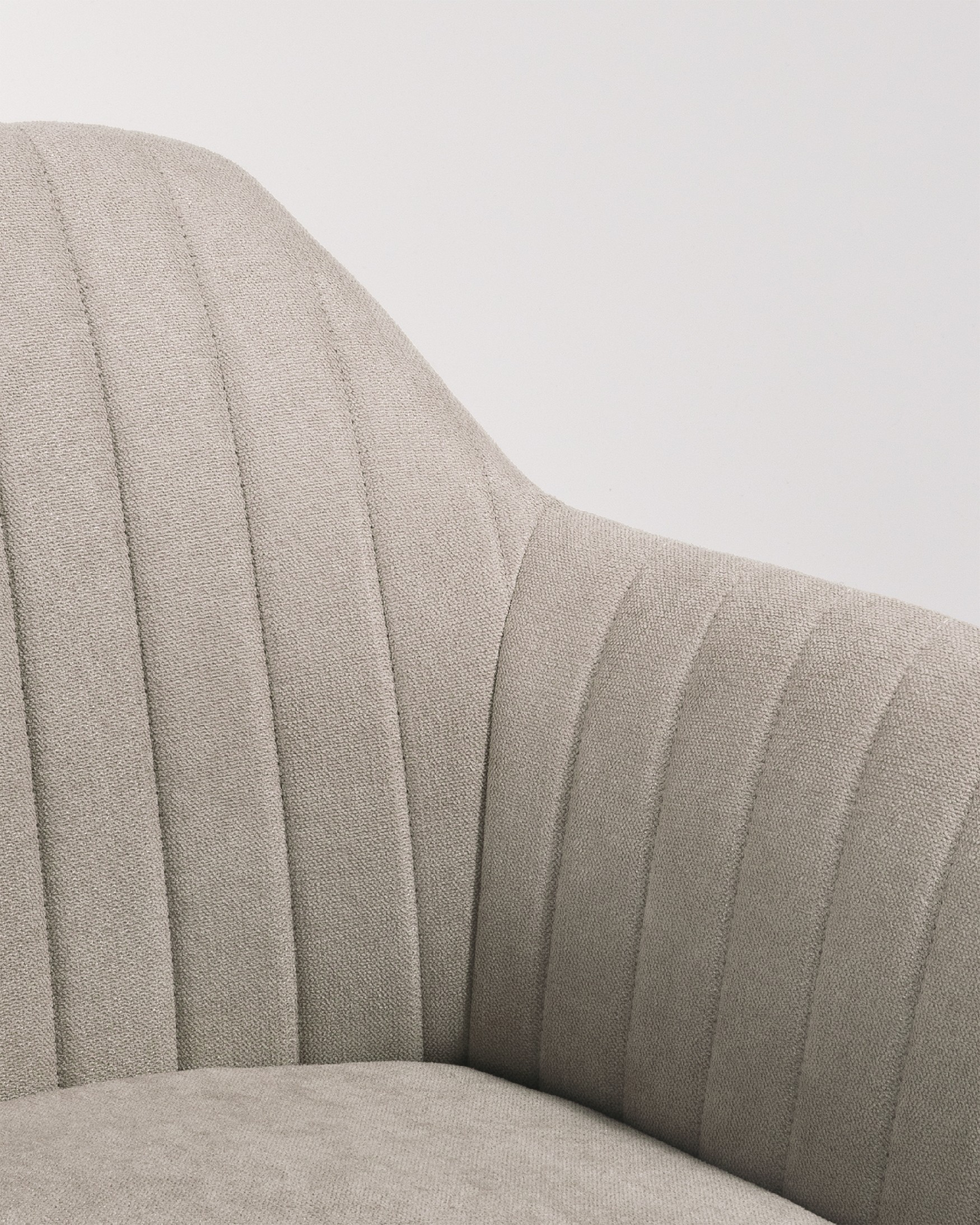 Detroit chair with pearl upholstery and chrome legs