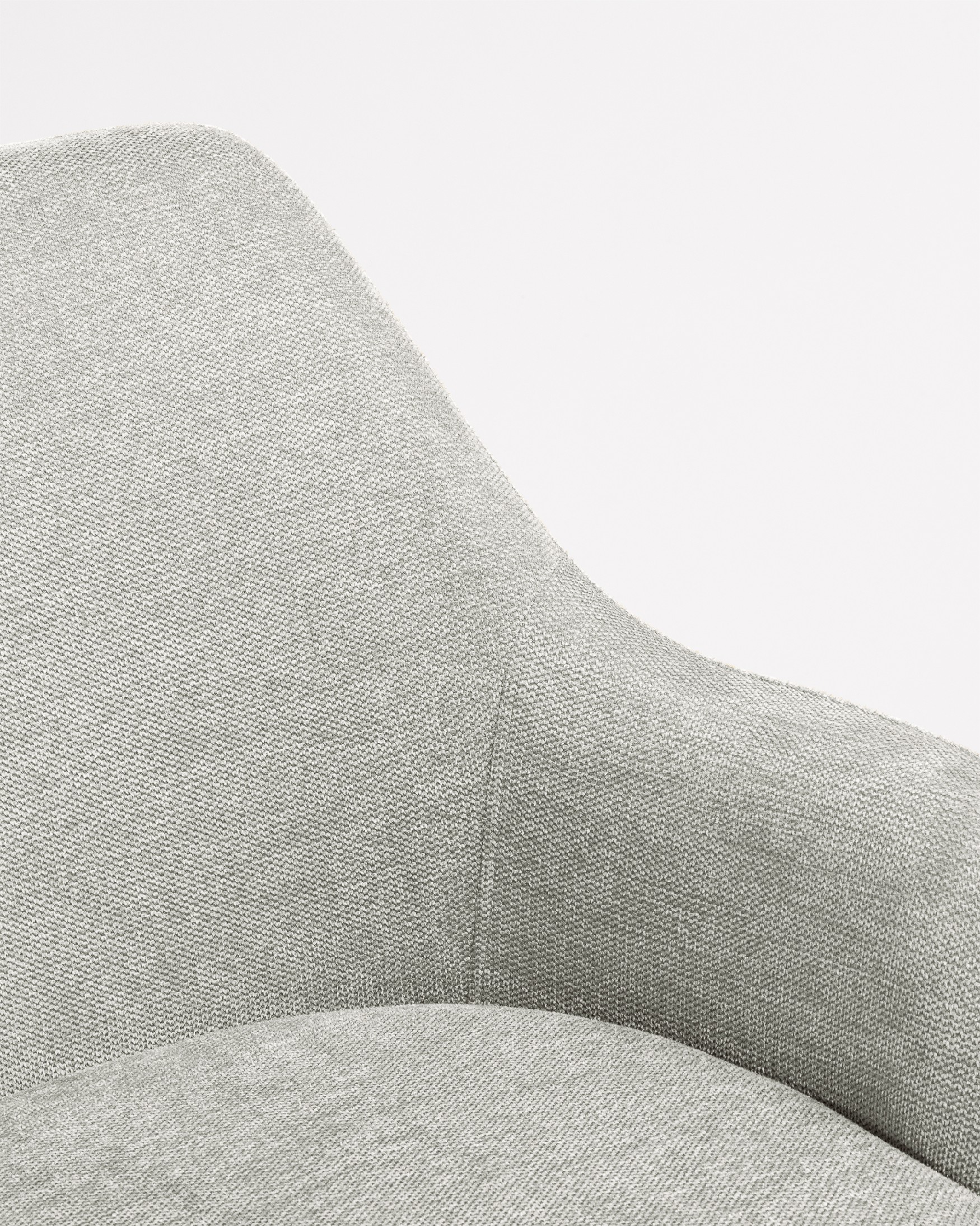 Silla Montreal giratoria 180º con función return, tapizado gris y patas metálicas negras