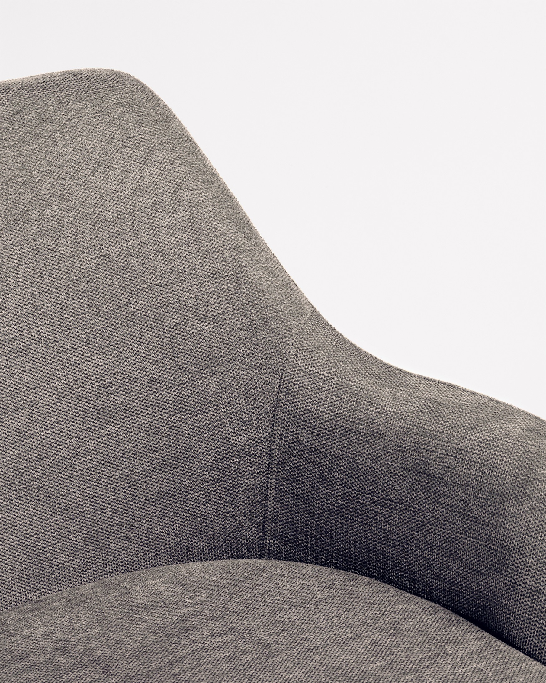 Montreal swivel chair 180º with return function, grey upholstery and black metal legs