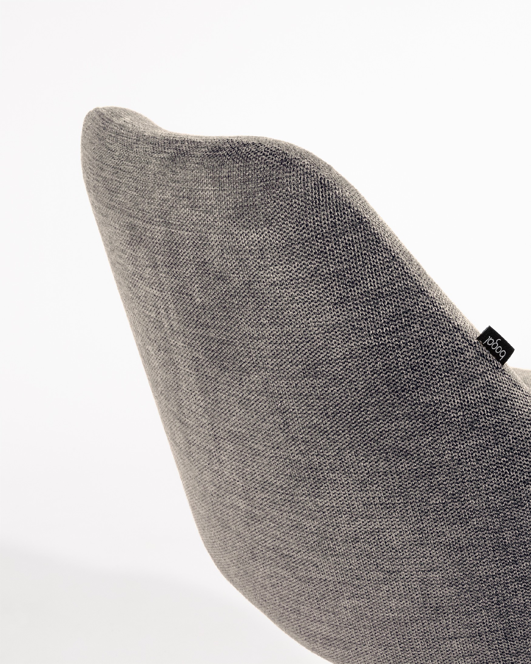Montreal swivel chair 180º with return function, grey upholstery and black metal legs