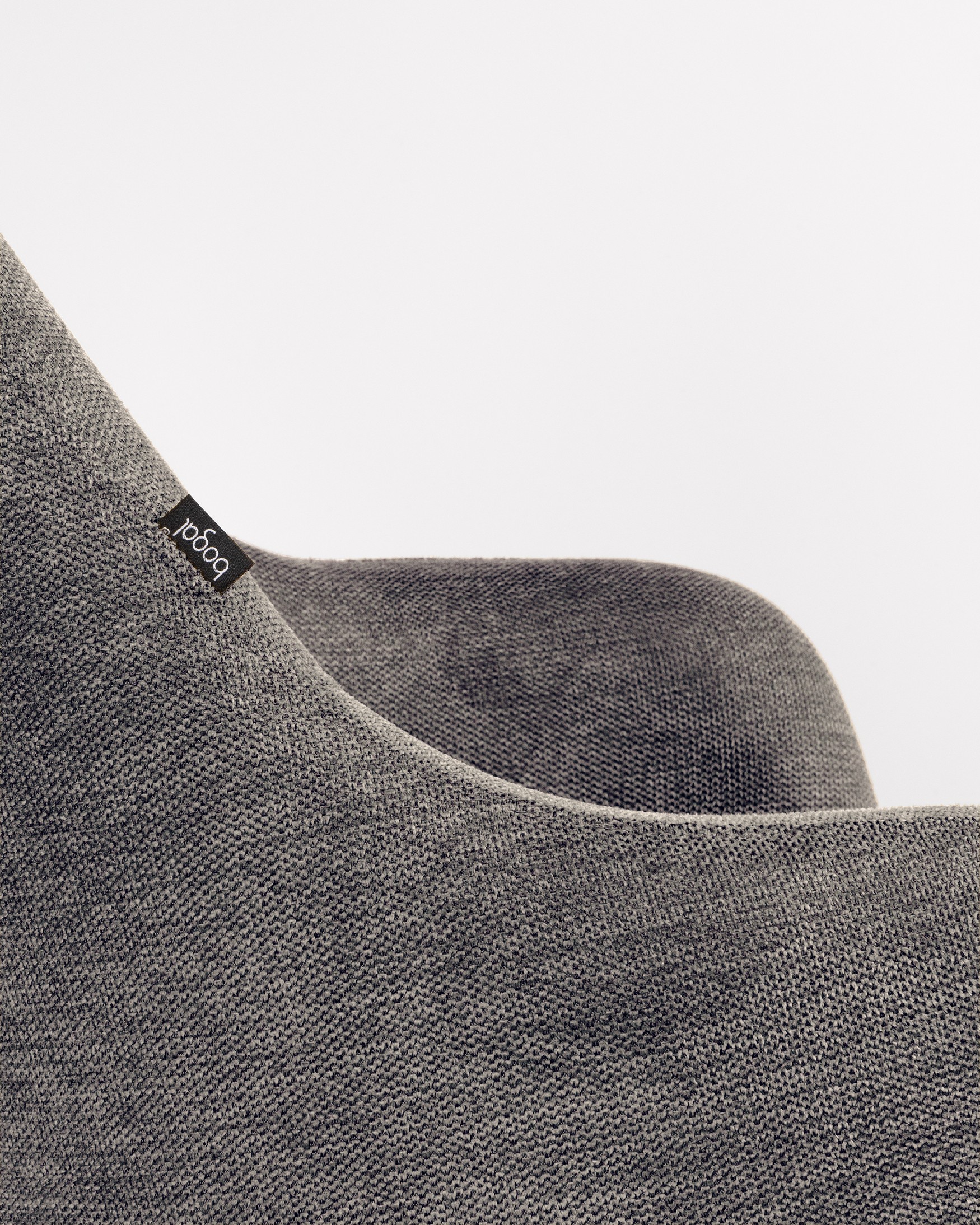 Montreal swivel chair 180º with return function, grey upholstery and black metal legs