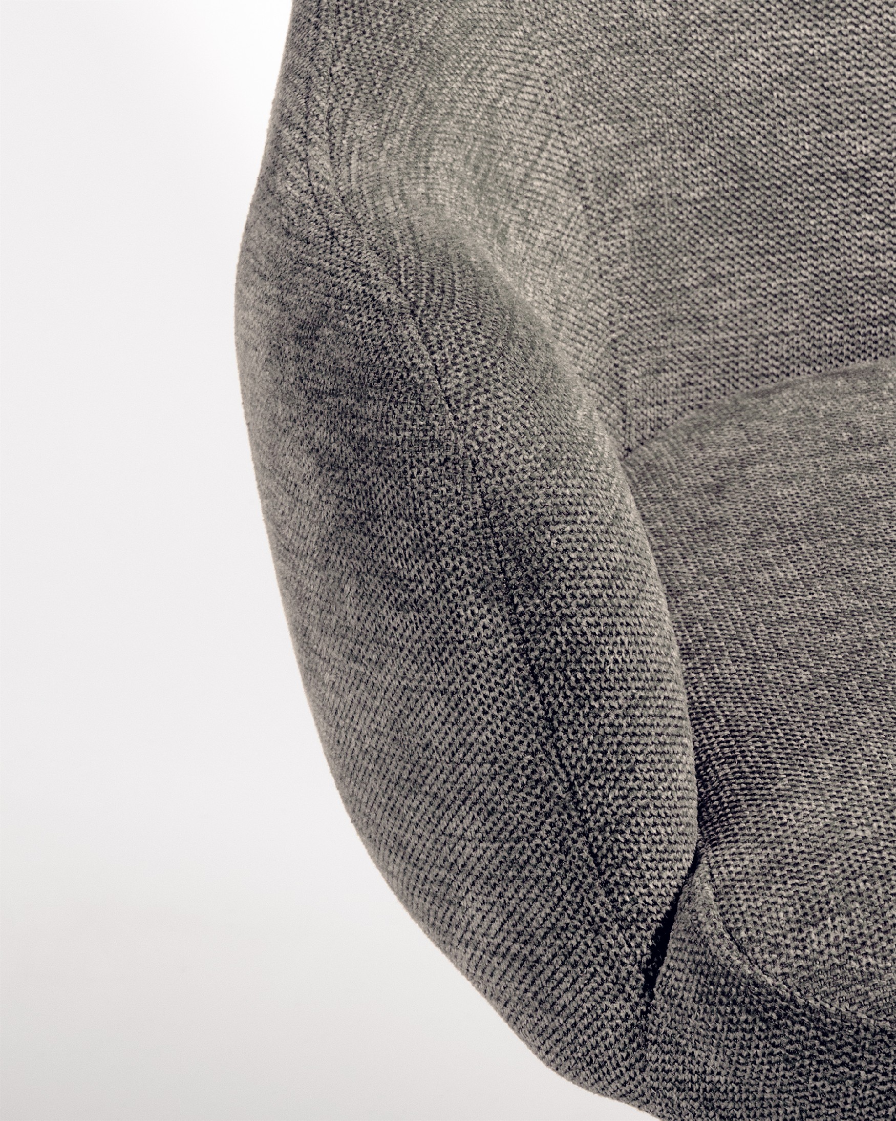Montreal swivel chair 180º with return function, grey upholstery and black metal legs