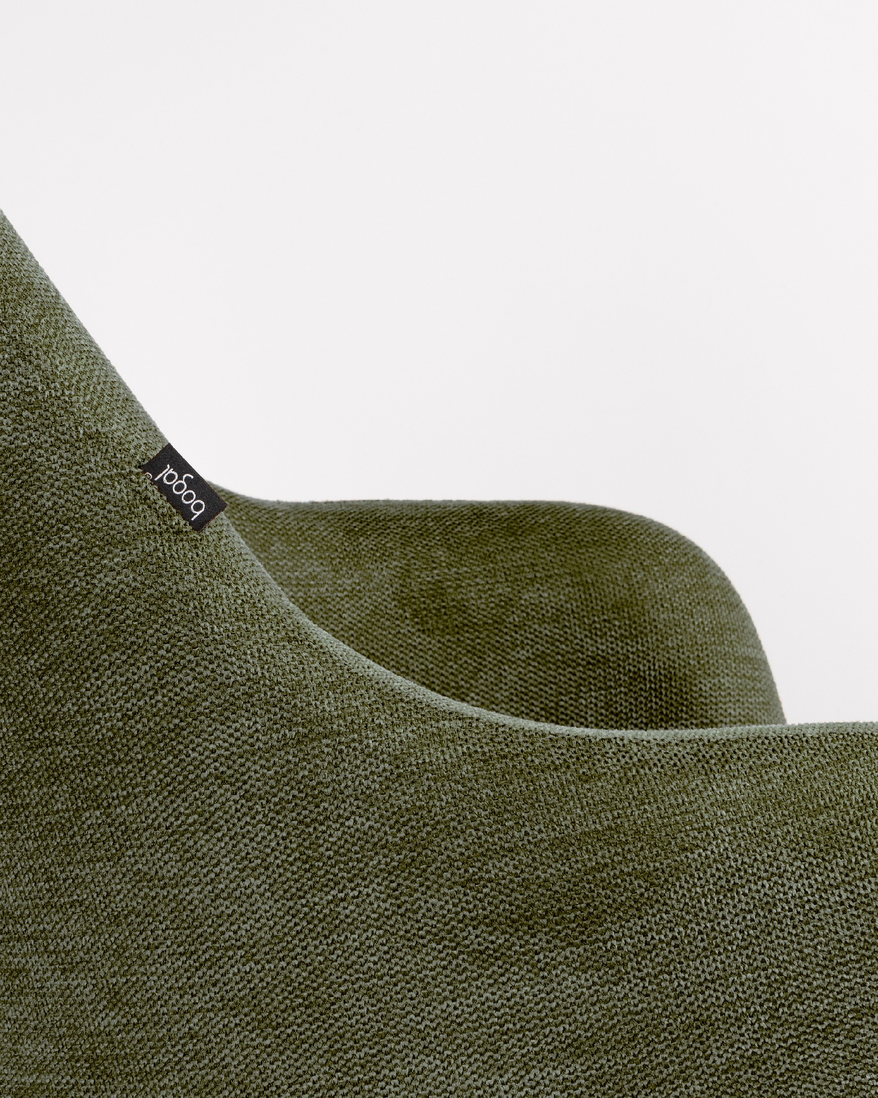 Montreal swivel chair 180º with return function, green upholstery, and black metal legs