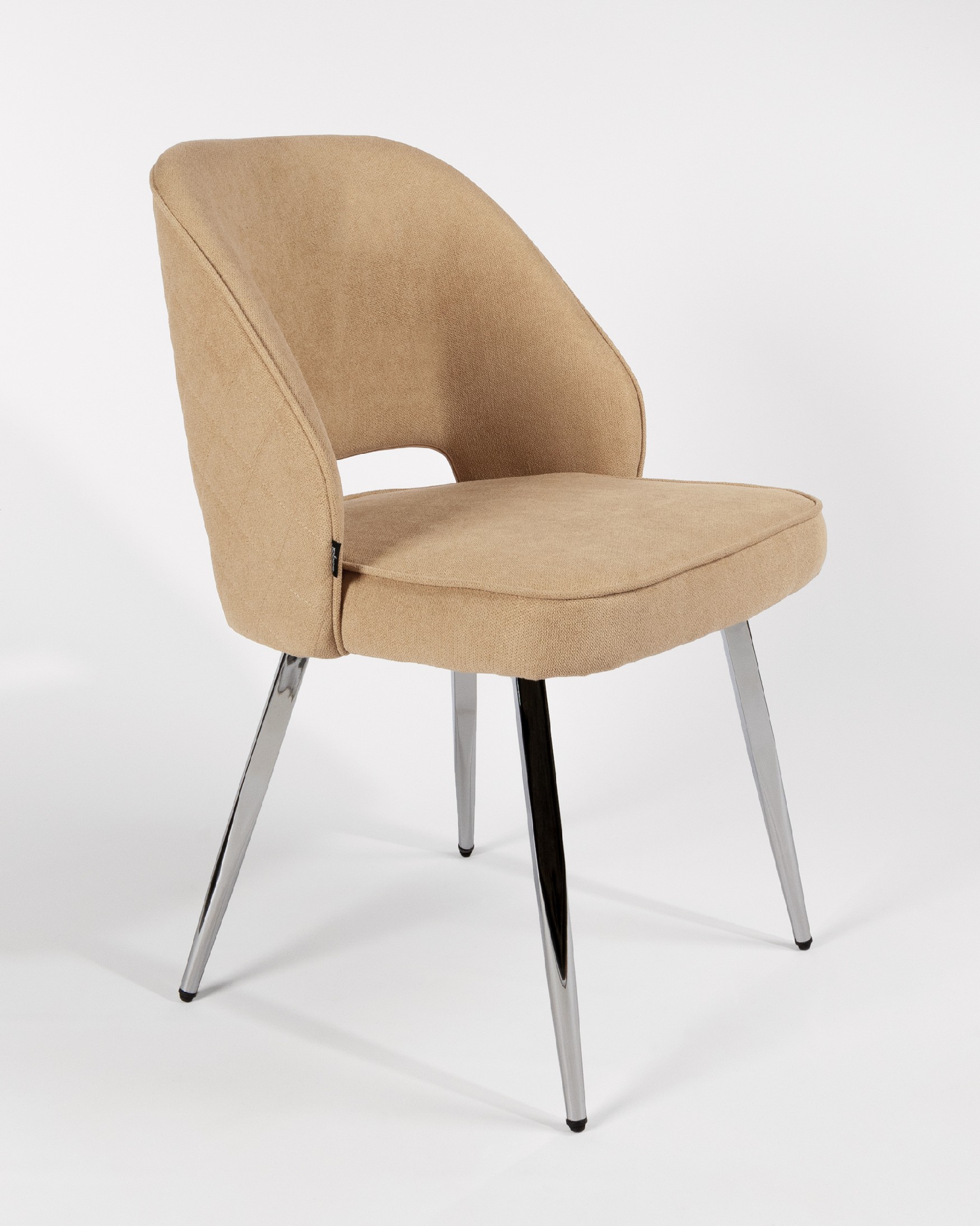 Naples chair with cream upholstery and chrome legs