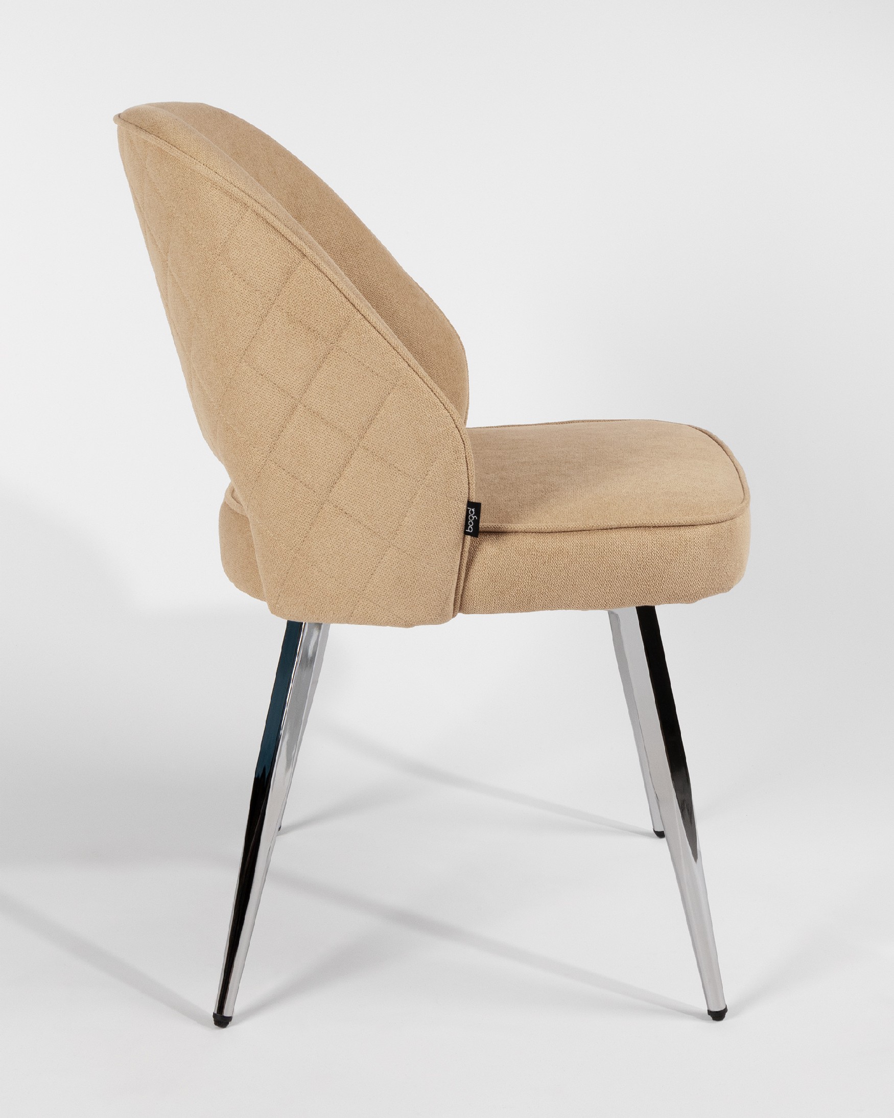 Naples chair with cream upholstery and chrome legs
