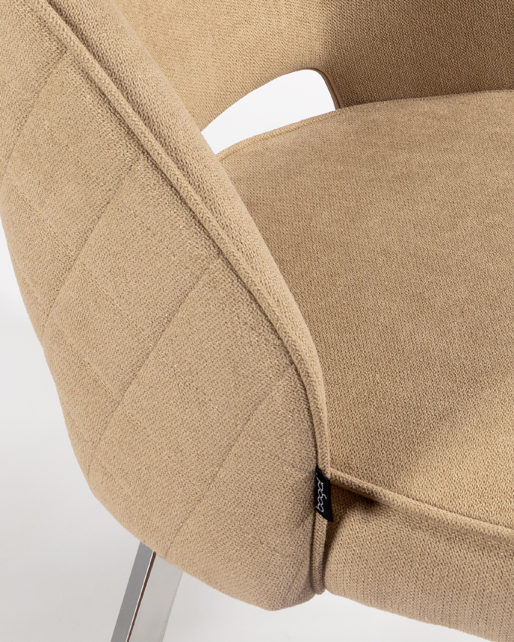 Naples chair with cream upholstery and chrome legs