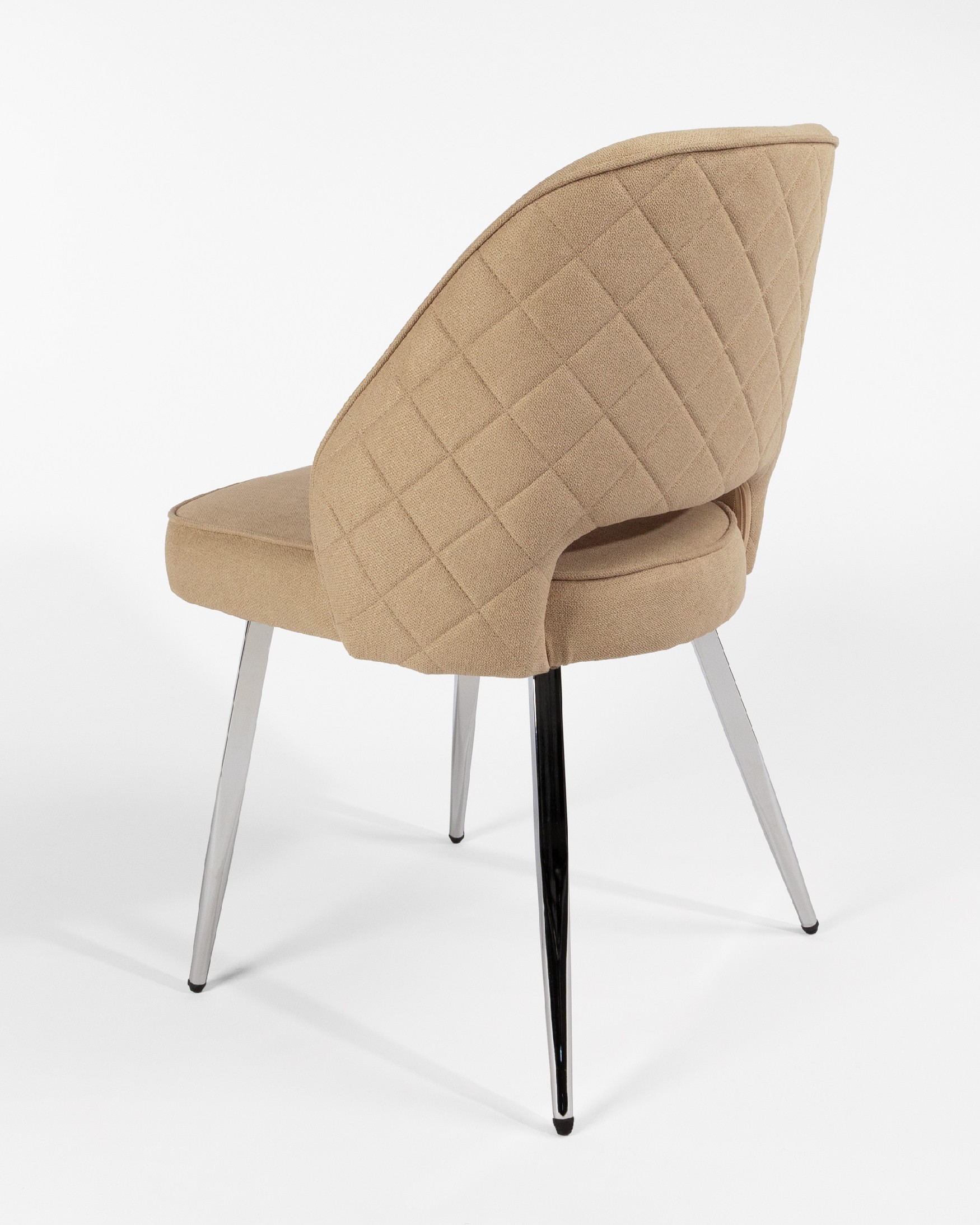 Naples chair with cream upholstery and chrome legs