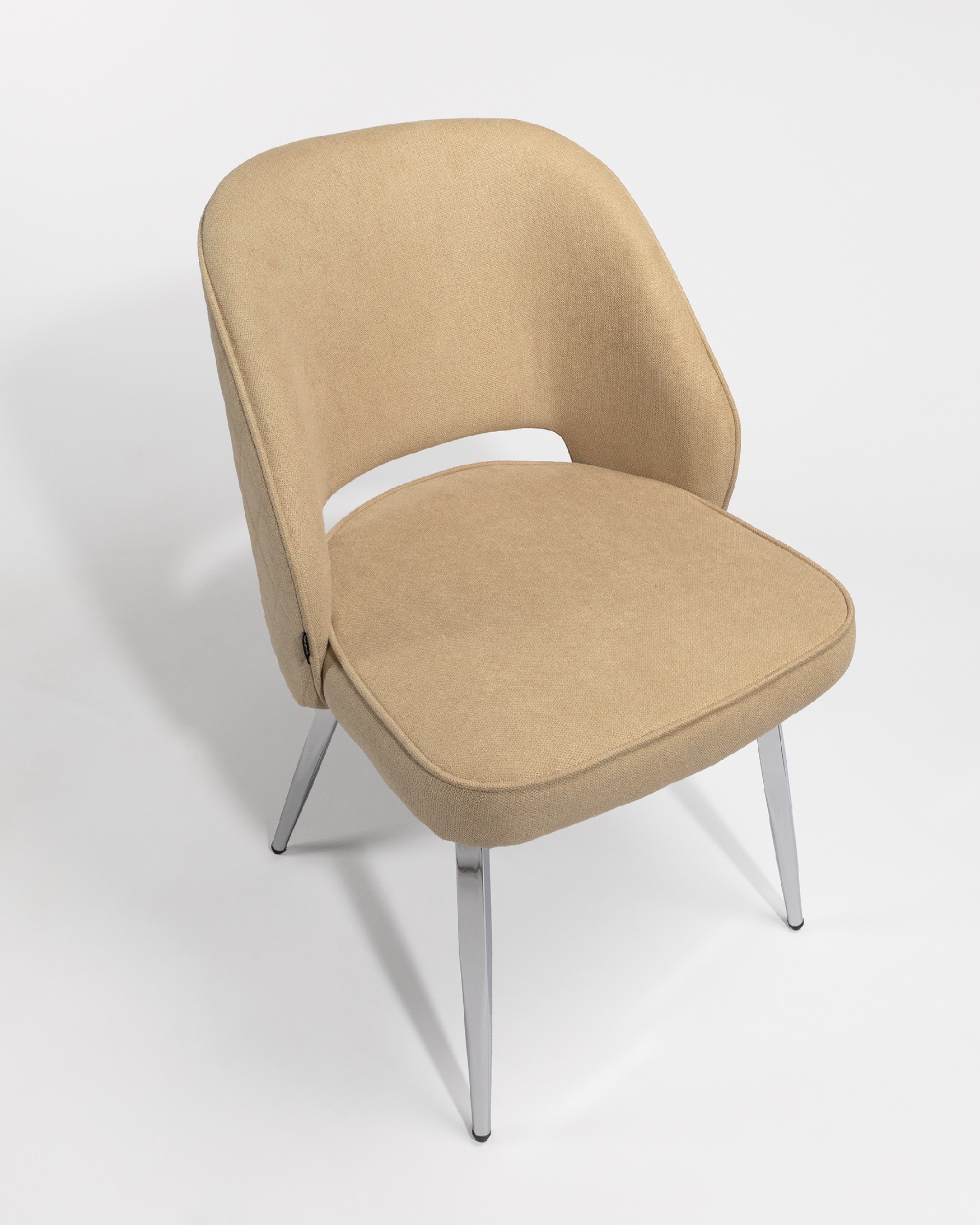 Naples chair with cream upholstery and chrome legs