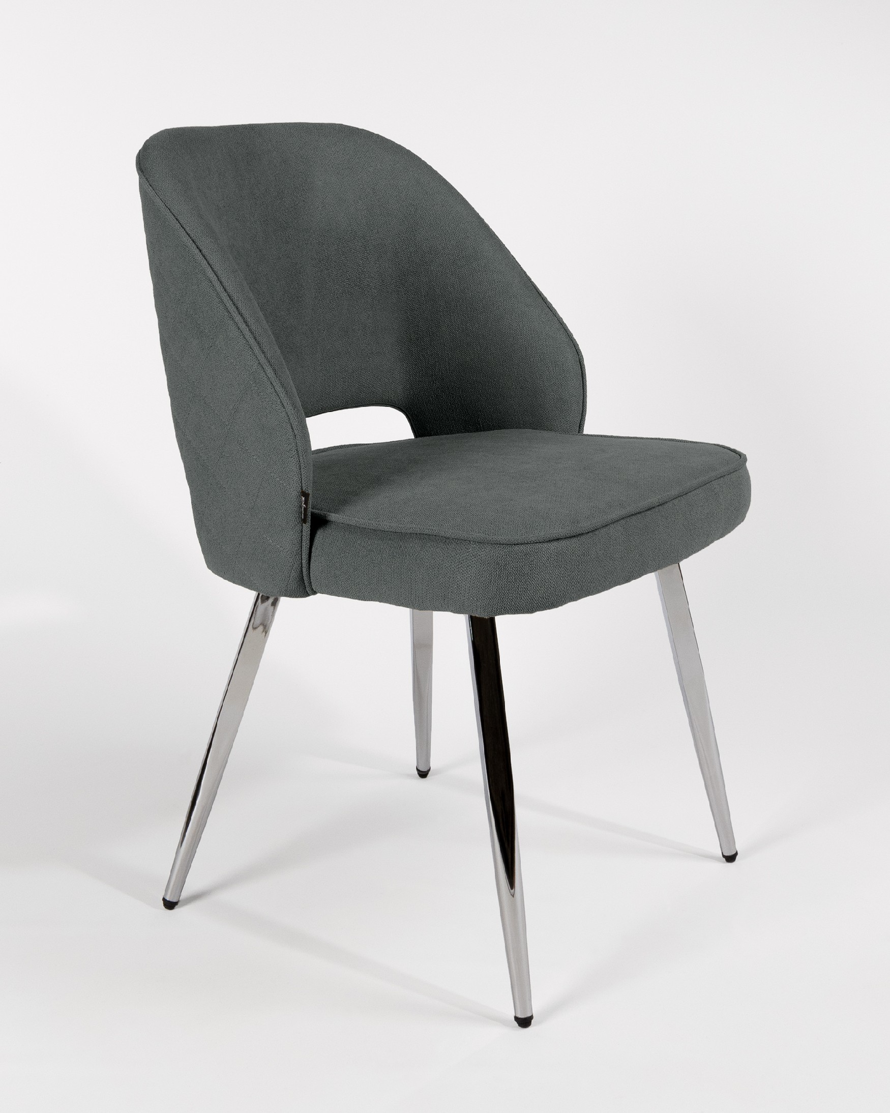 Chaise Naples avec rembourrage marengo et pieds chromés