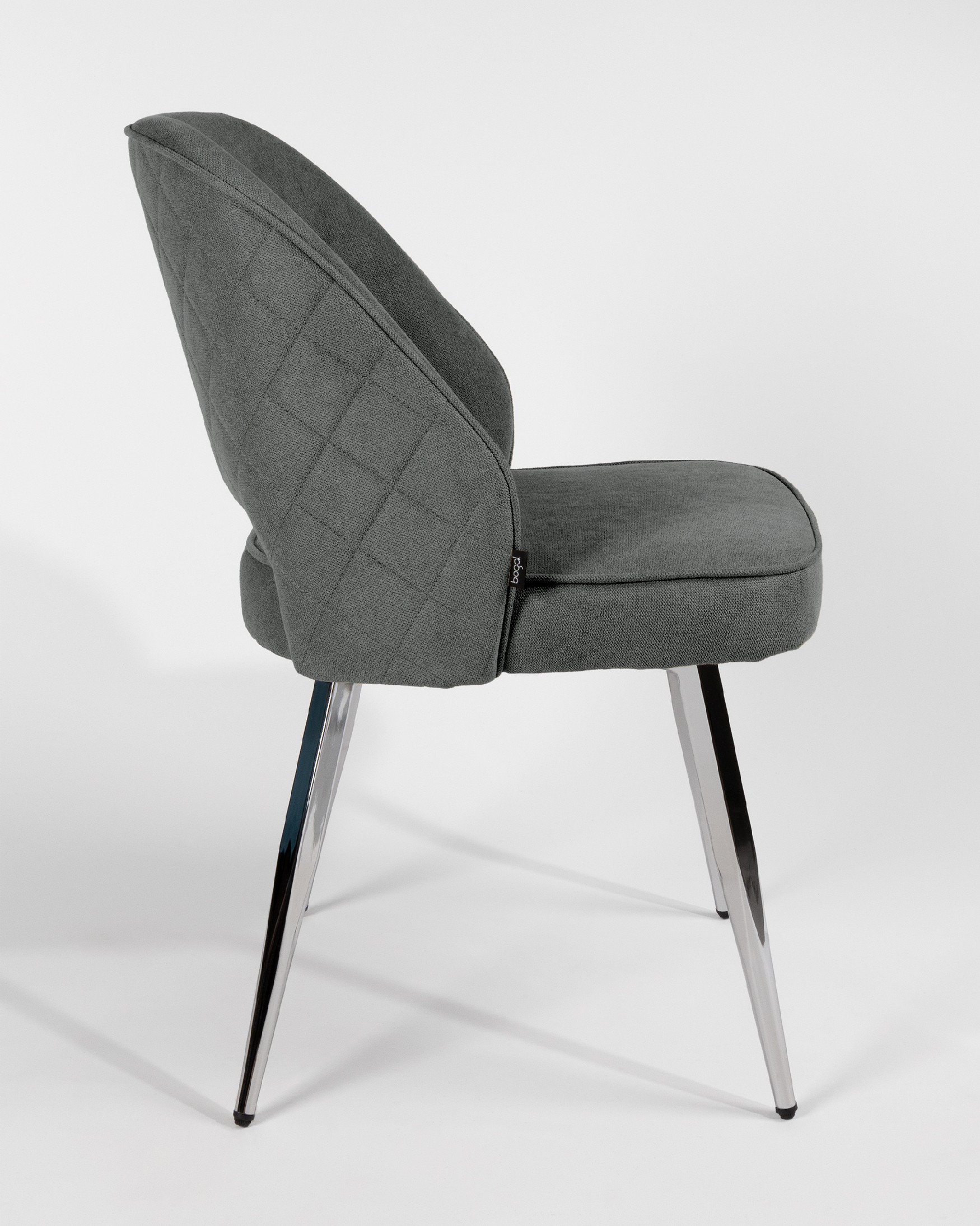 Chaise Naples avec rembourrage marengo et pieds chromés