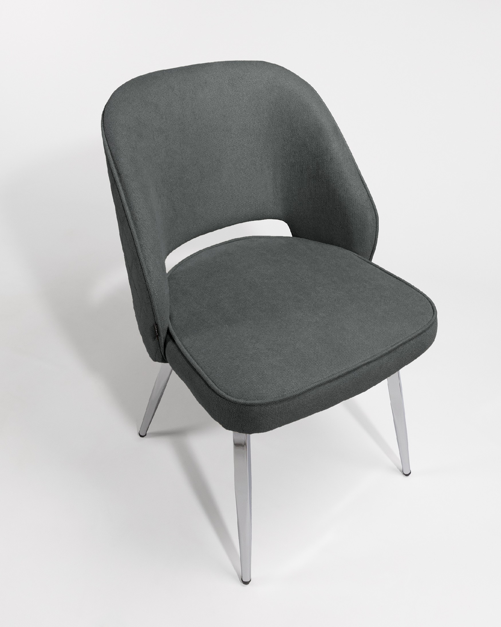 Chaise Naples avec rembourrage marengo et pieds chromés