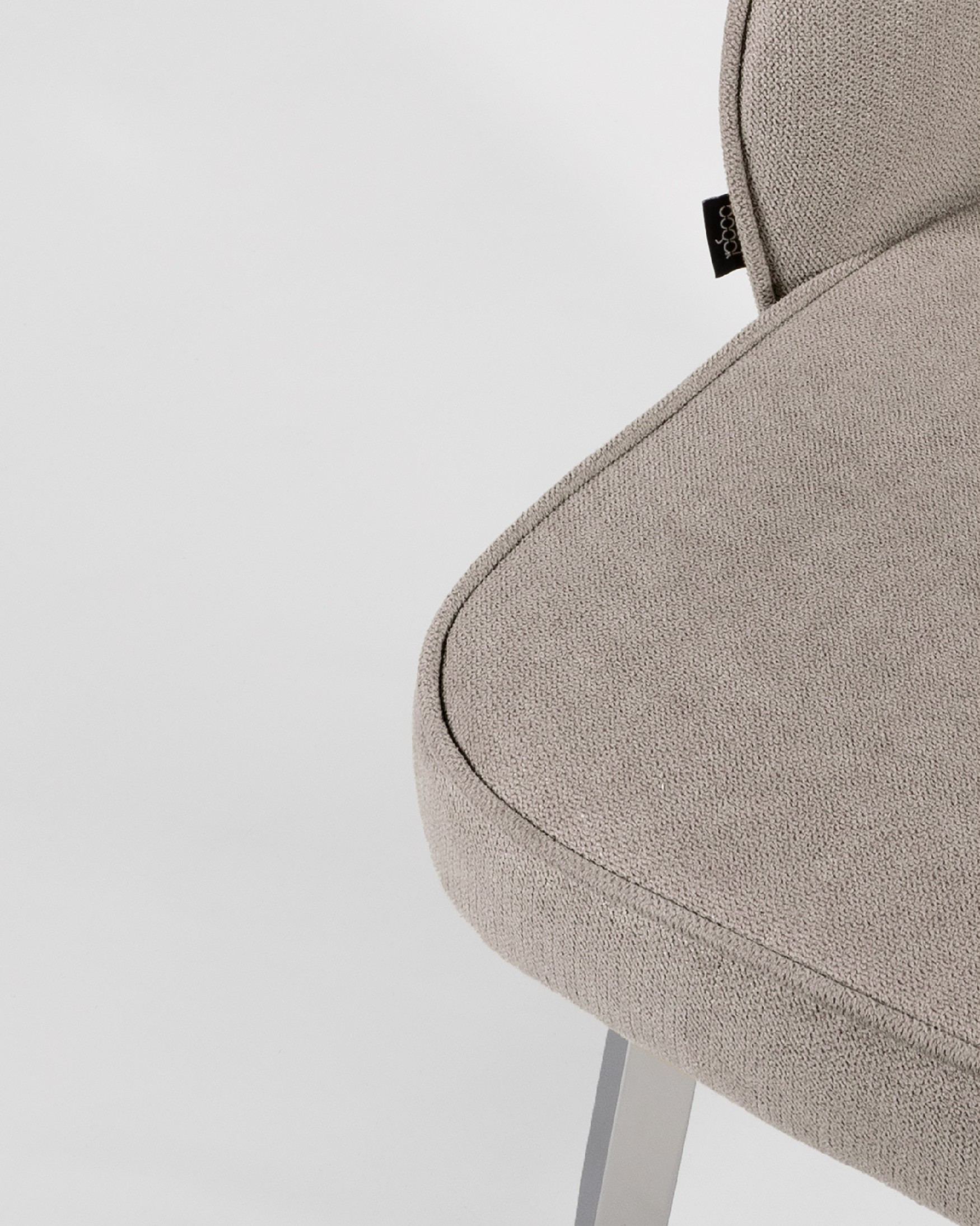Naples chair with pearl upholstery and chrome legs
