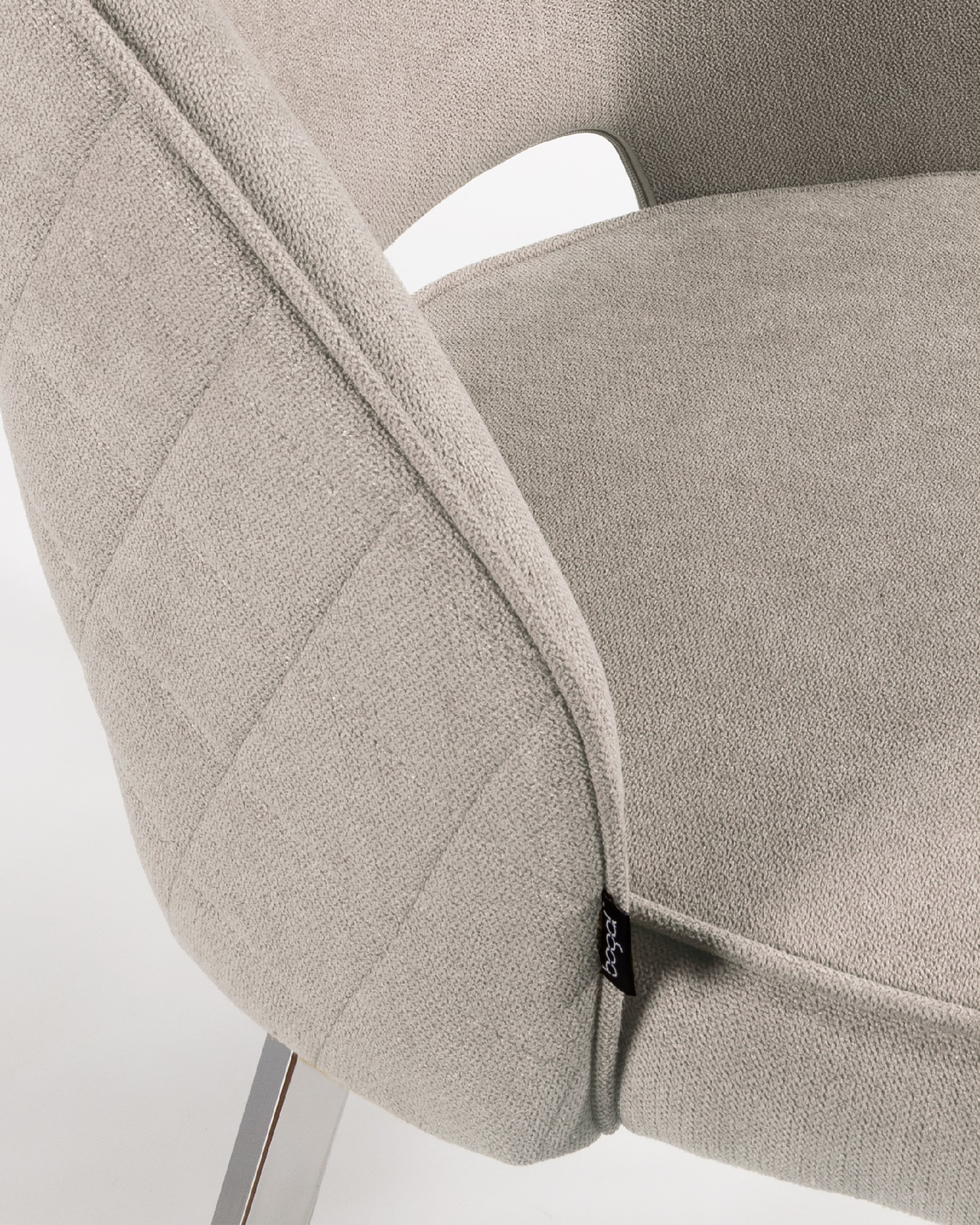 Naples chair with pearl upholstery and chrome legs