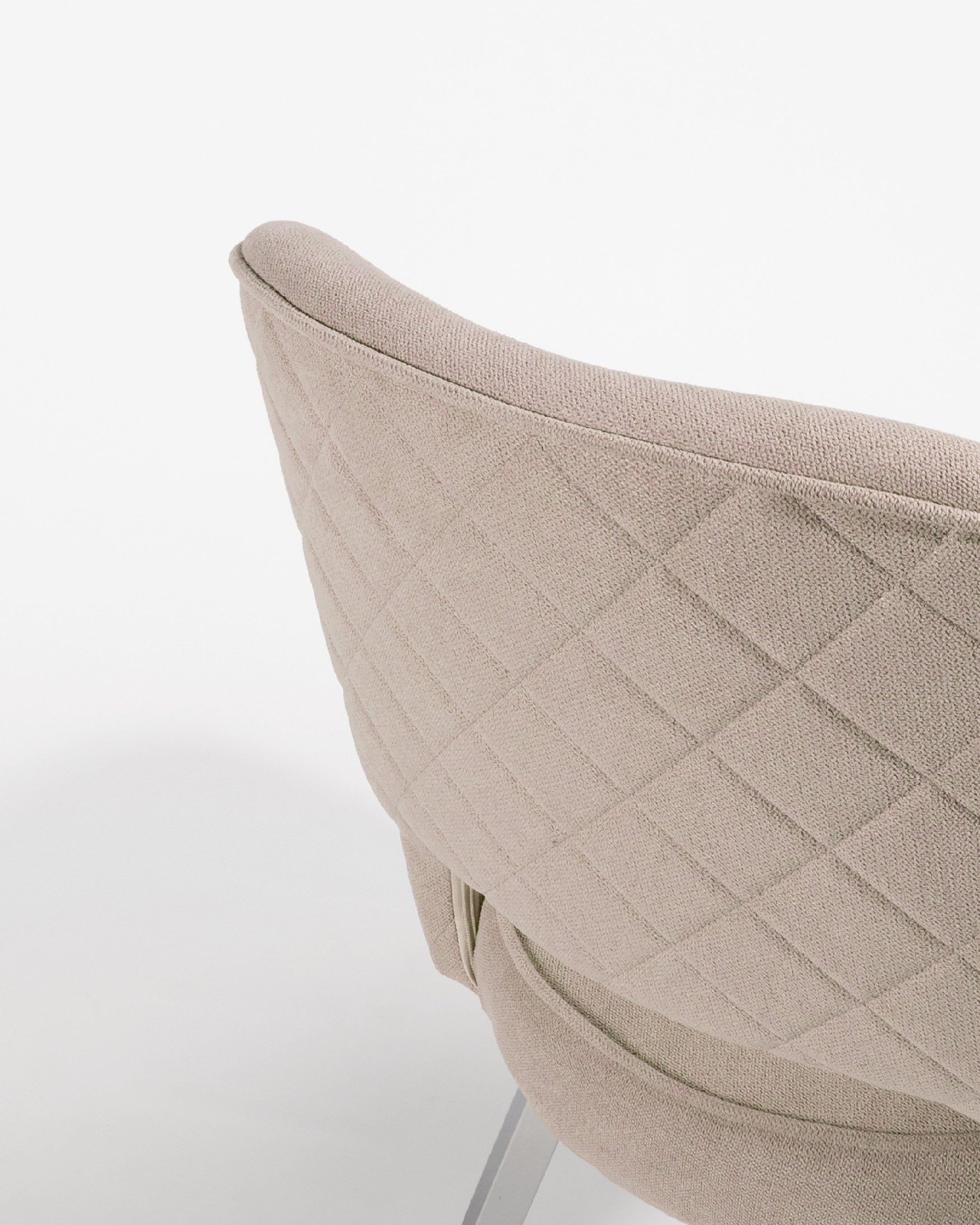 Naples chair with pearl upholstery and chrome legs