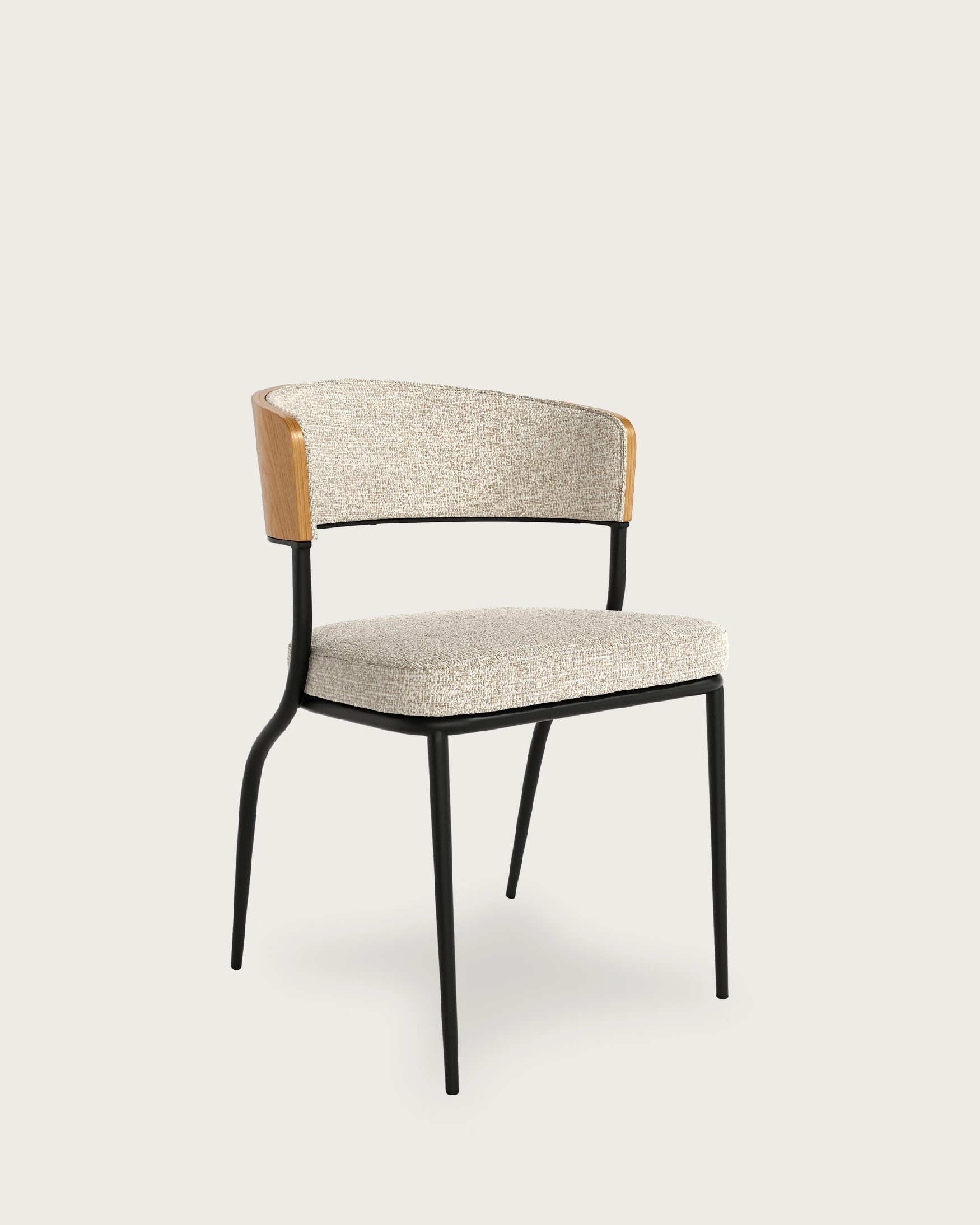 Nimbus chair with mother-of-pearl upholstery and natural oak structure