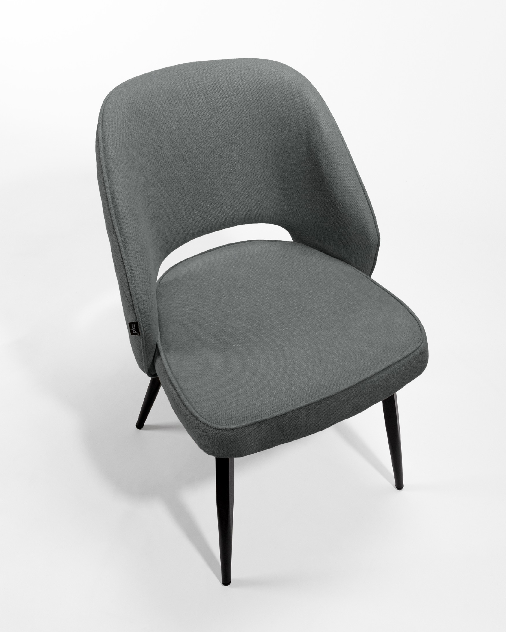 Chaise Sicile avec tapisserie marengo et pieds métalliques noirs