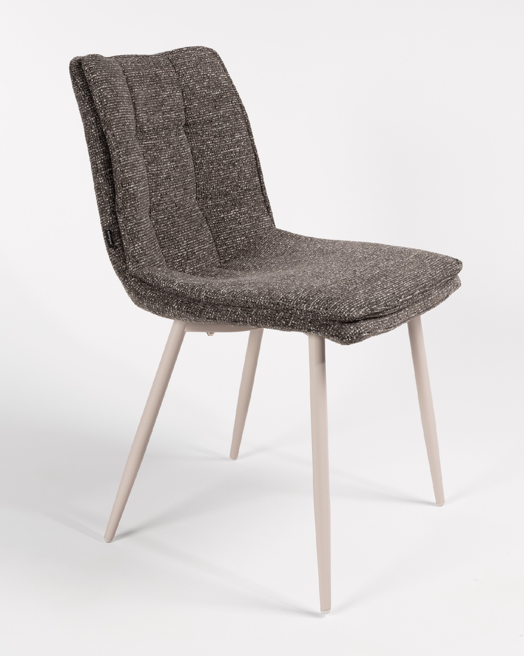 Silla Torino con tapizado antracita y patas metálicas marfil