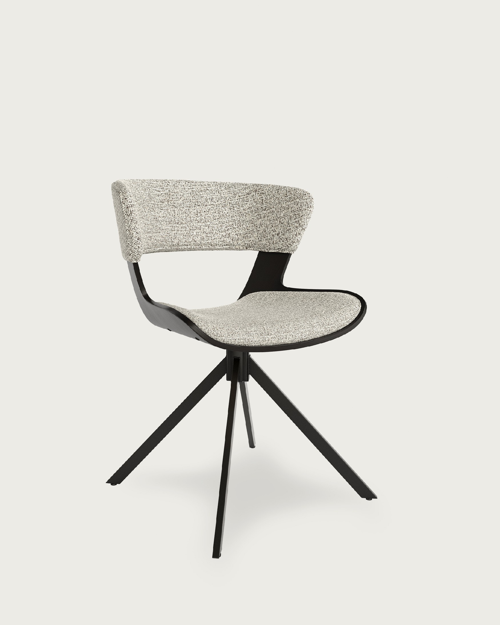 Chaise Umbria avec un revêtement marbré et une structure en chêne noir