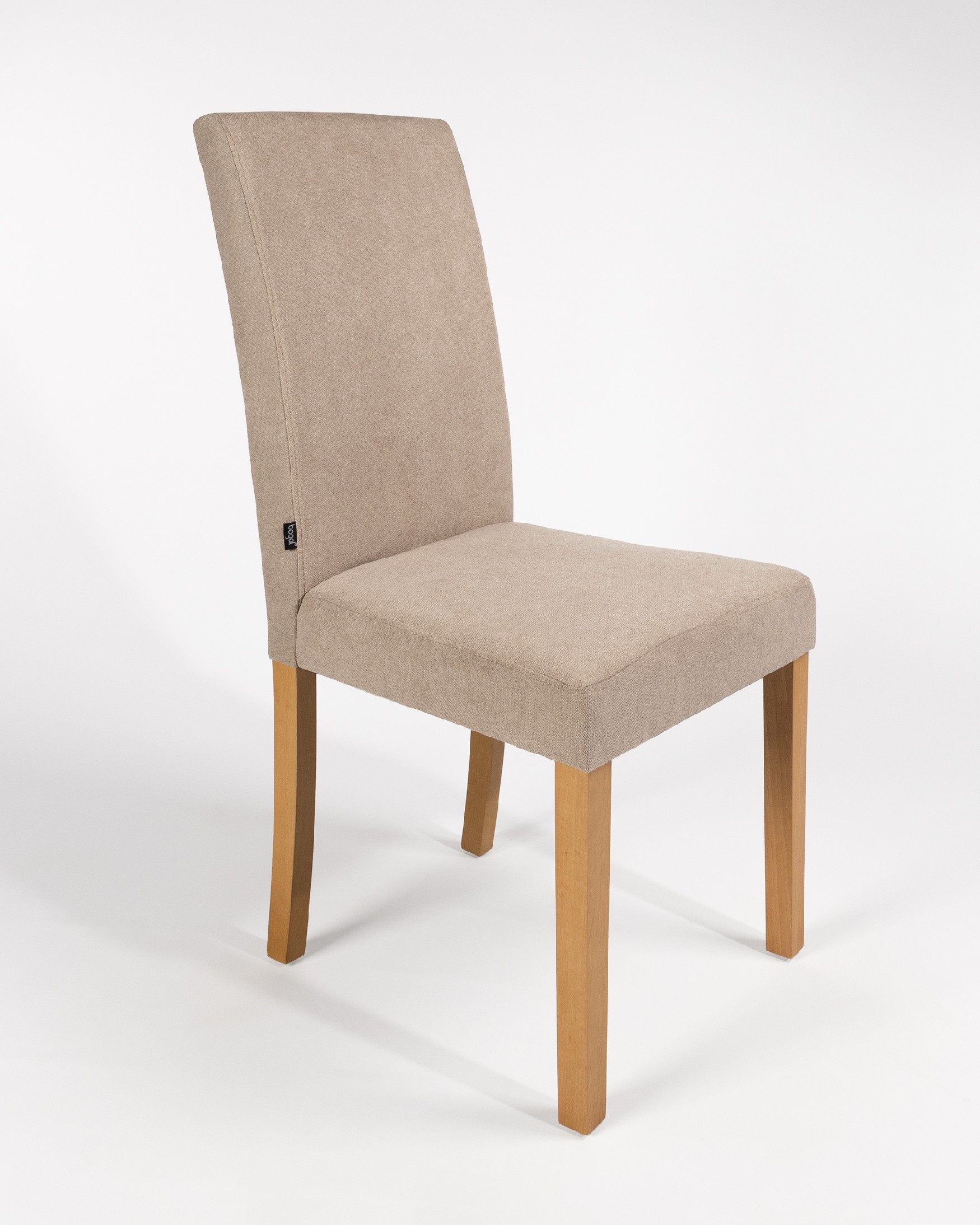 Chaise Vienne avec rembourrage marron et pieds en hêtre