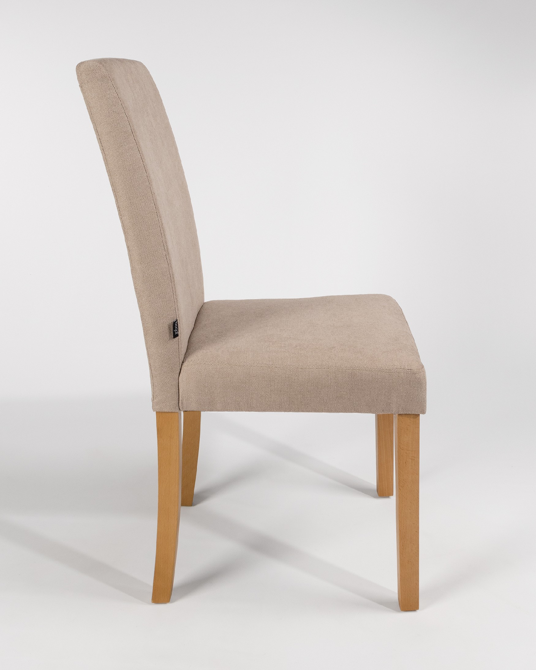 Chaise Vienne avec rembourrage marron et pieds en hêtre