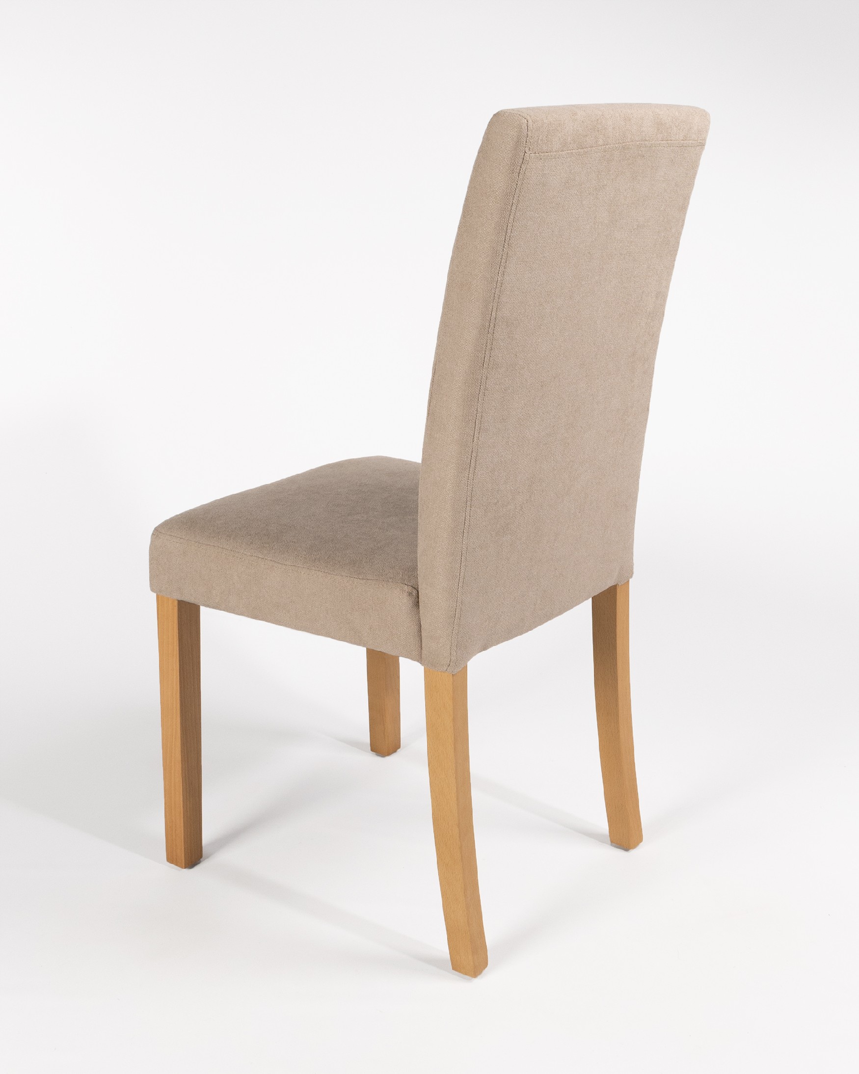 Chaise Vienne avec rembourrage marron et pieds en hêtre