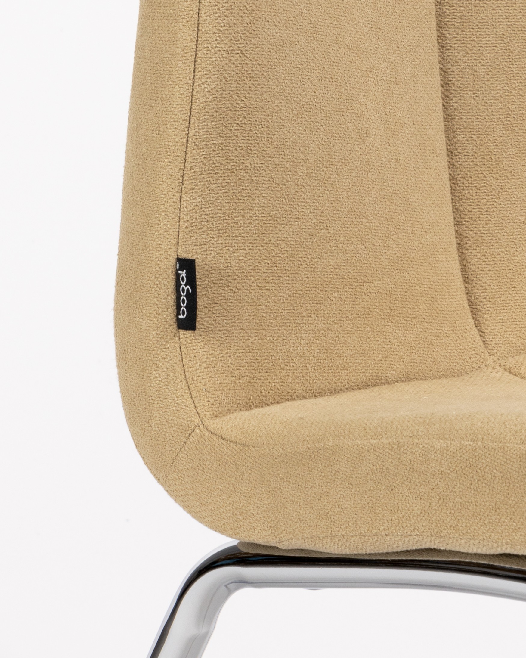 Zagreb chair with cream upholstery and chrome legs