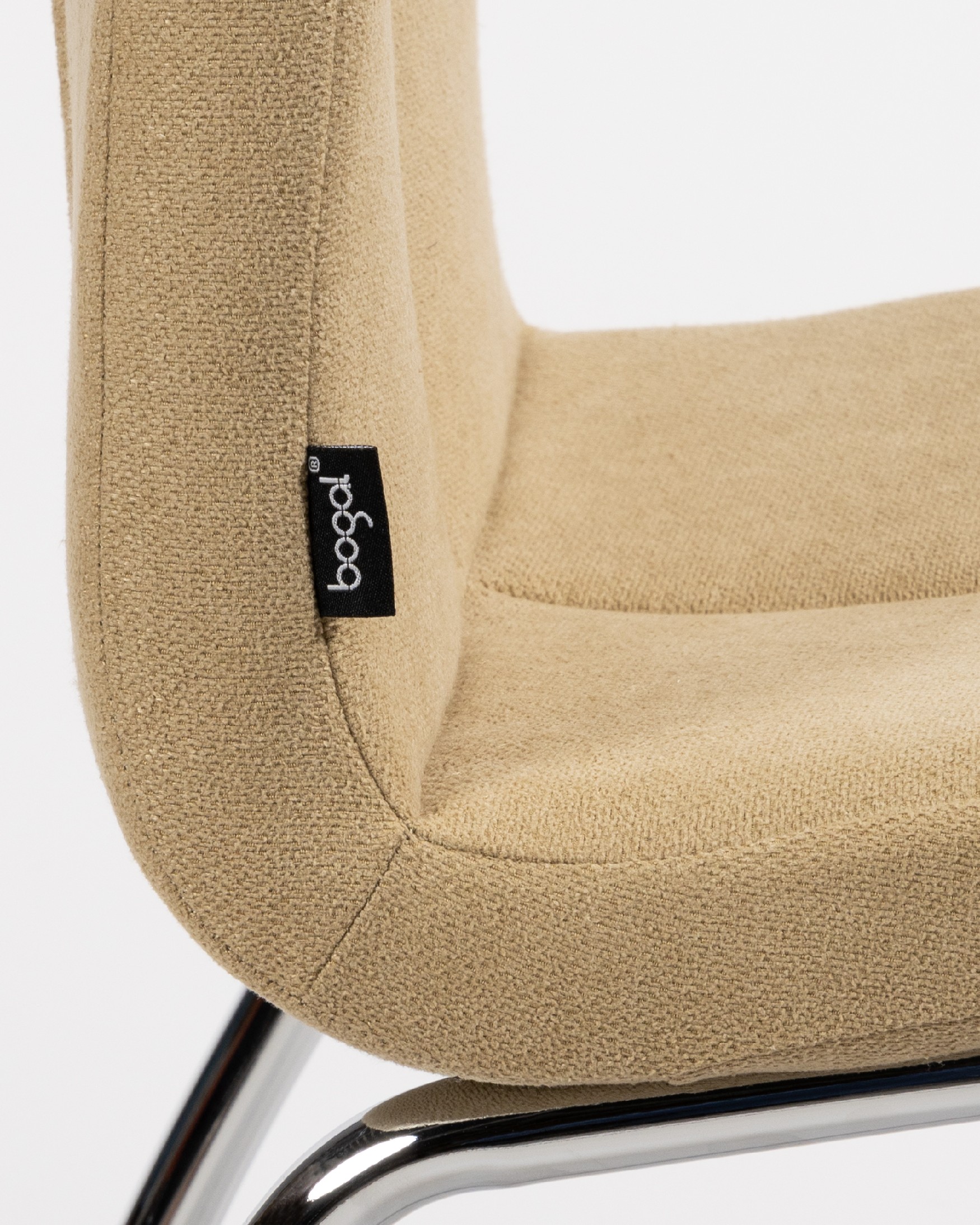 Zagreb chair with cream upholstery and chrome legs