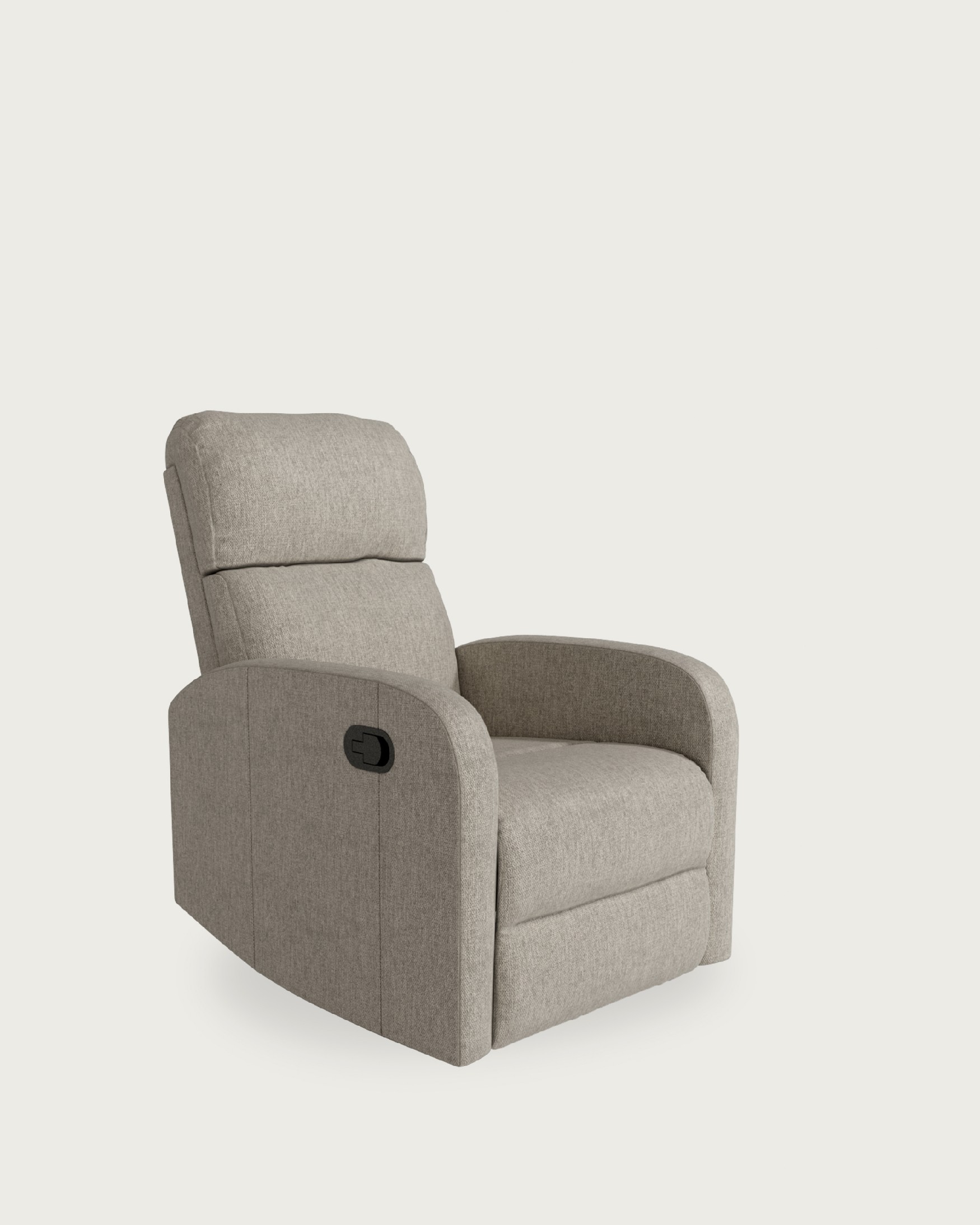 Butaca relax manual Ada con tapizado perla y pata de metal negra