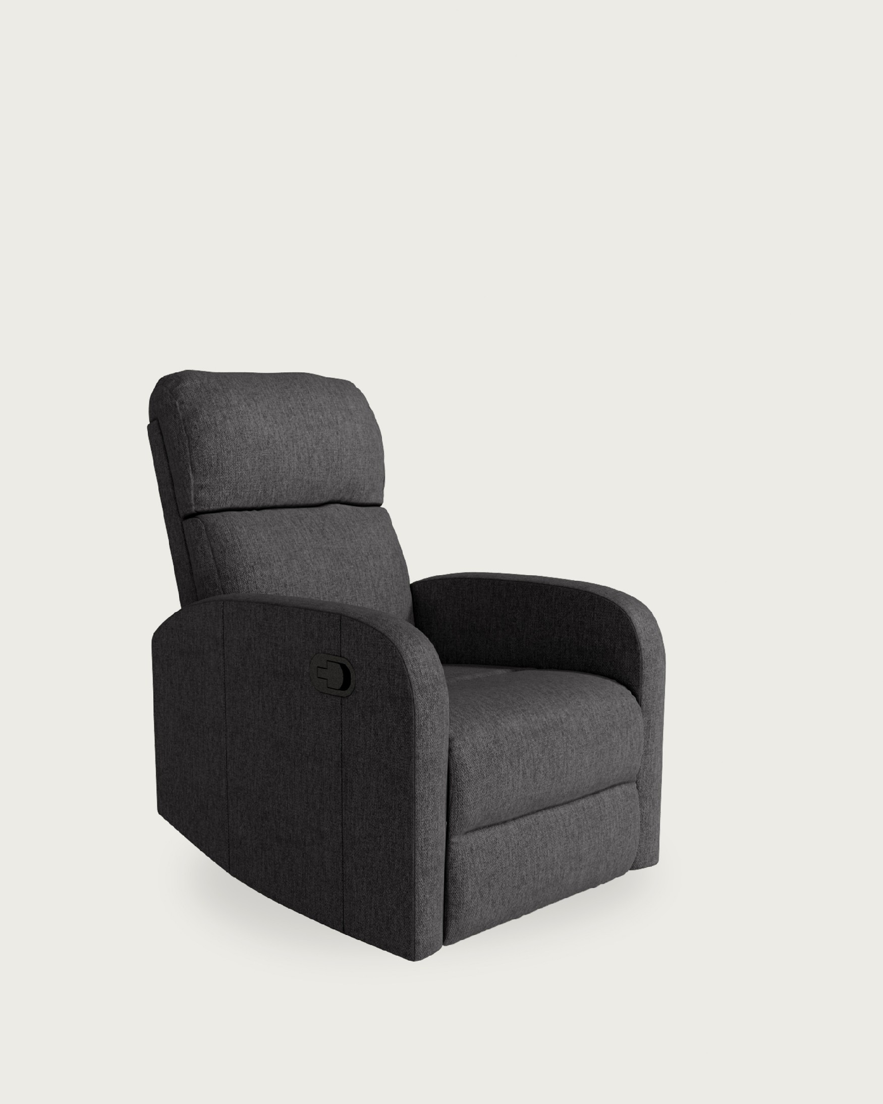 Manual recliner chair Ada with slate upholstery and black metal leg