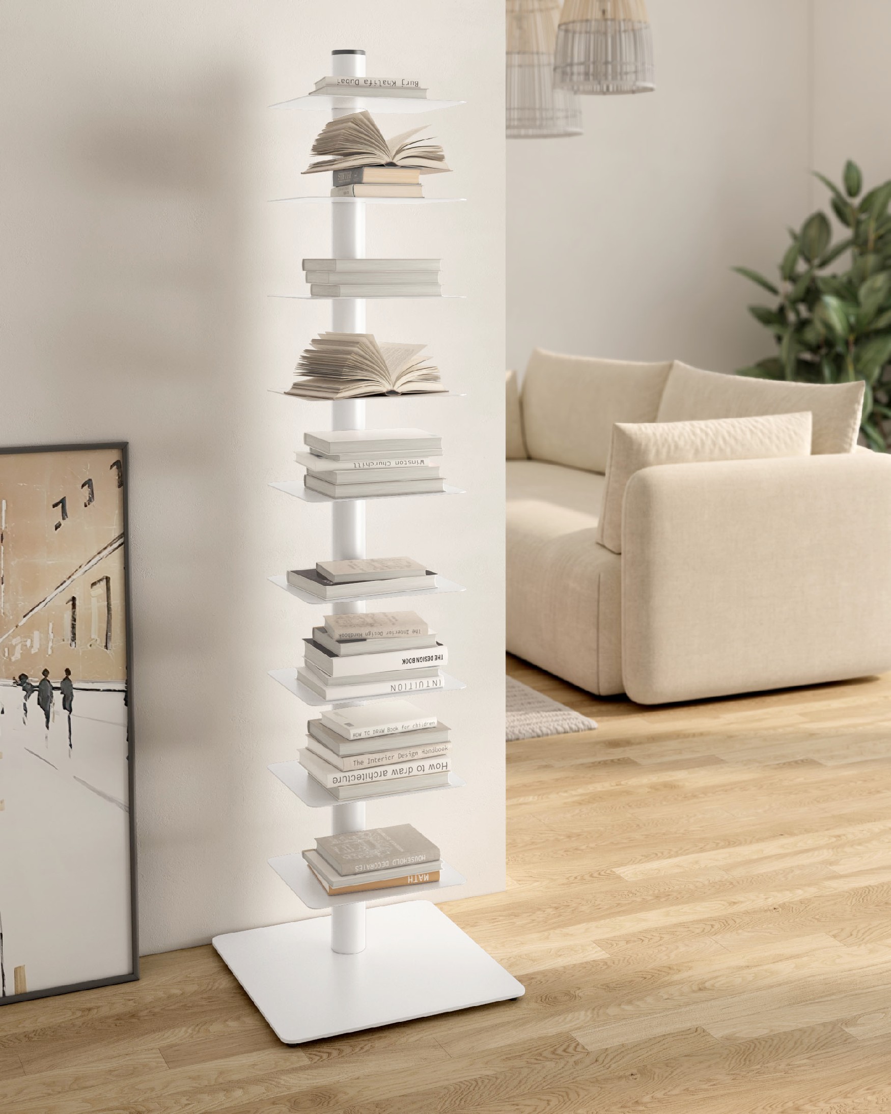 Étagère verticale Air blanche, ajustable