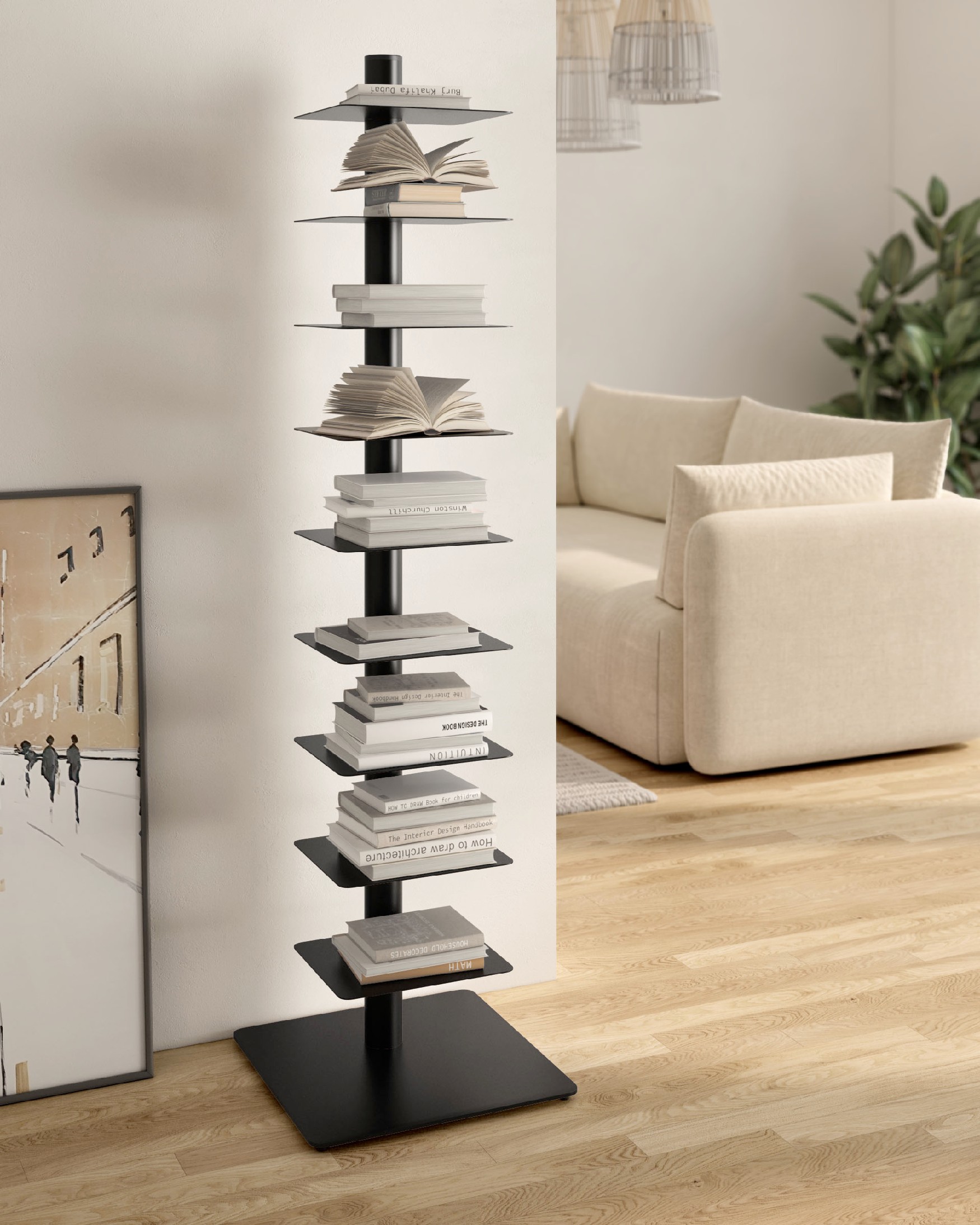 Étagère verticale Air noire, ajustable